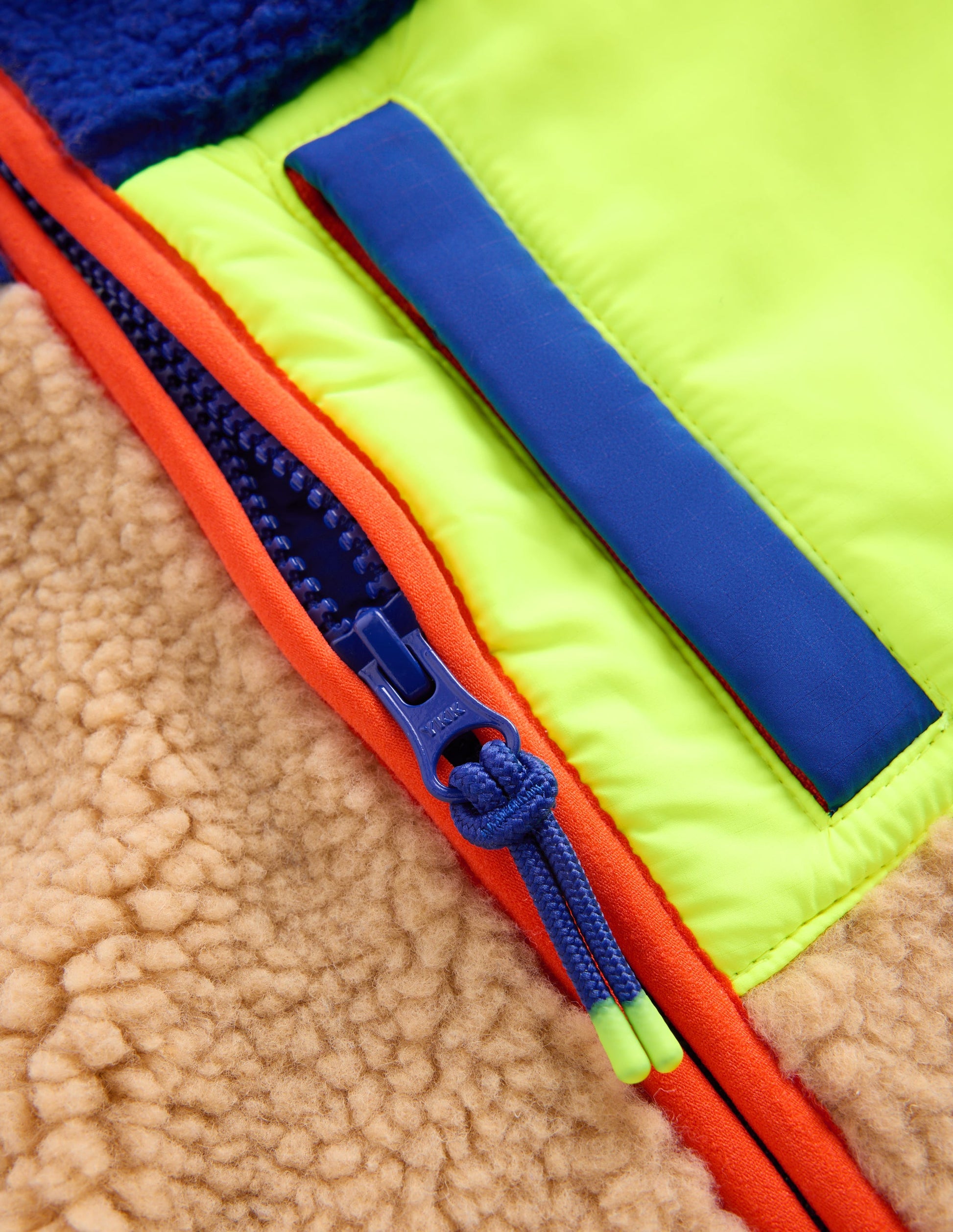 Cosy Borg Mix Jacket-Borg Yellow Colourblock-3