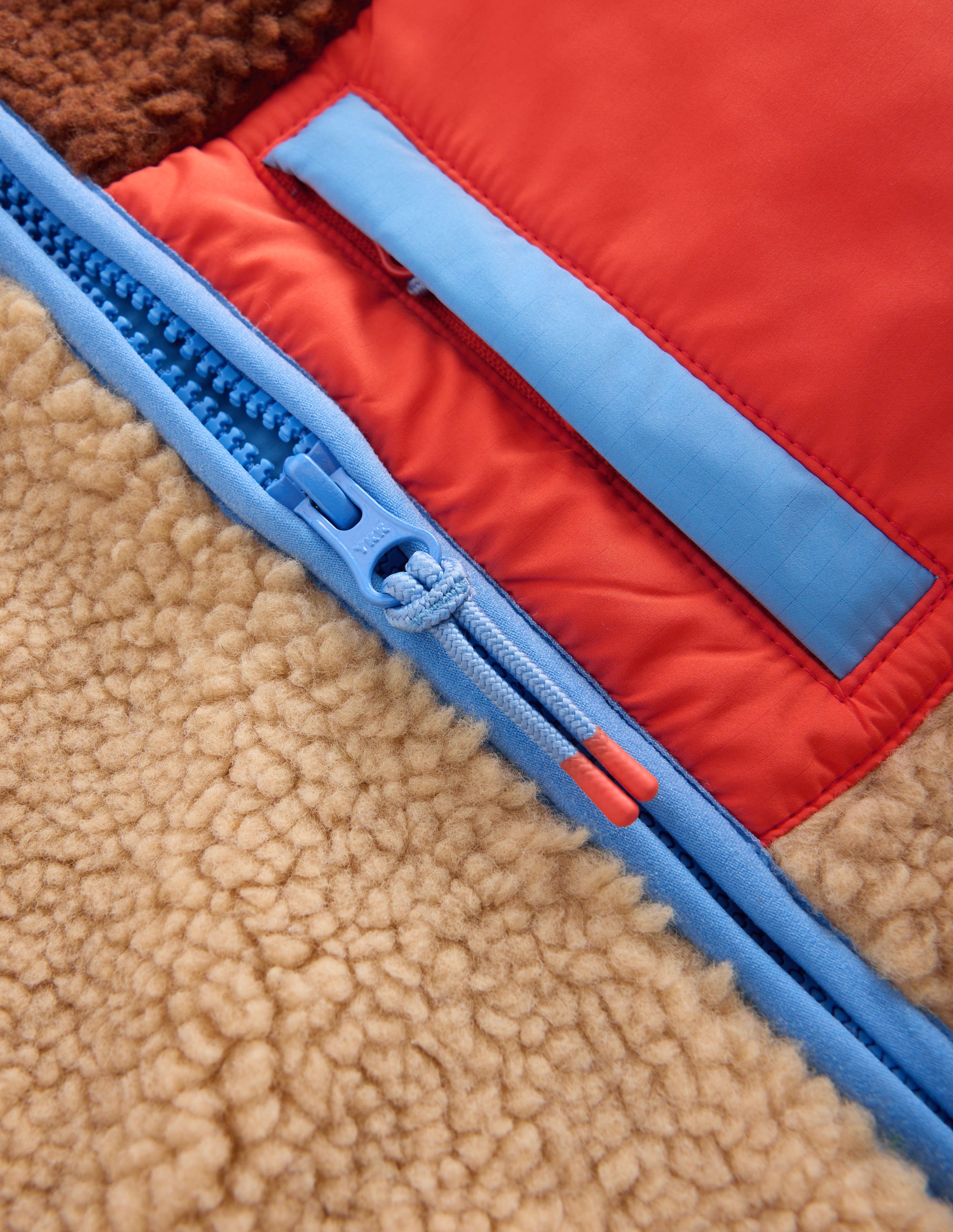 Cosy Borg Mix Jacket-Borg Colourblock - Image 3