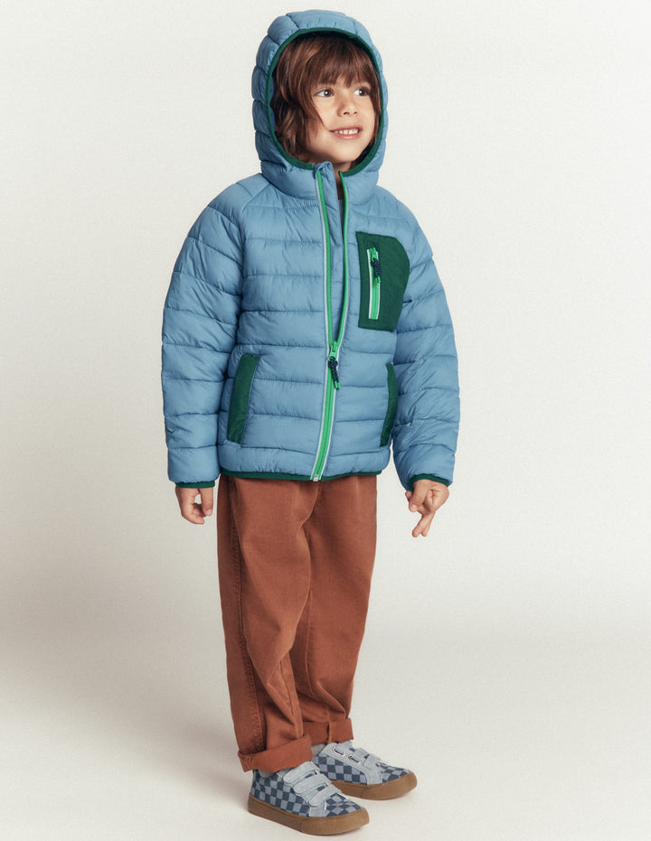 Pack-away Padded Jacket-Blue Aura