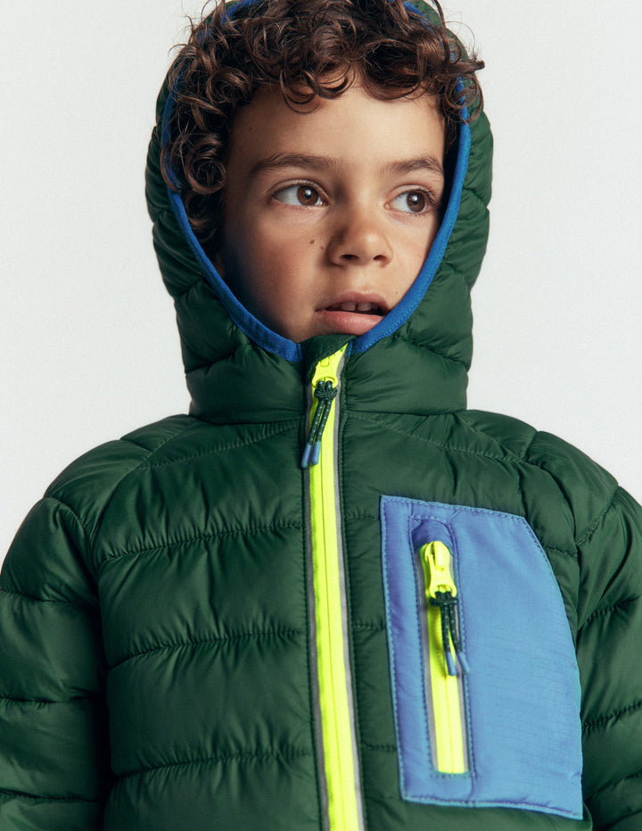 Pack-away Padded Jacket-Posy Green