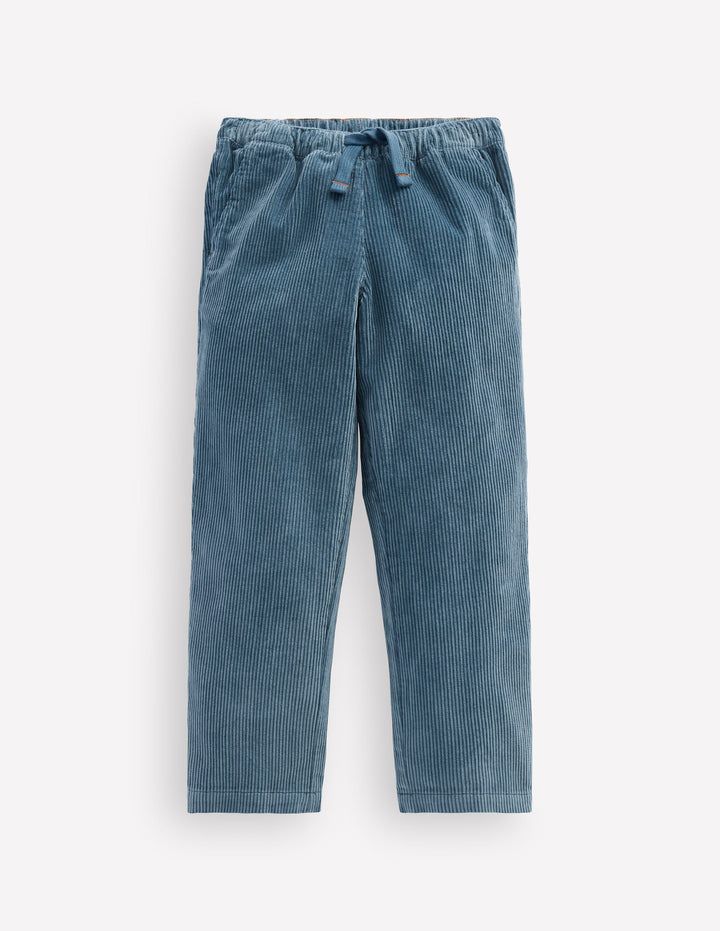 Easy Straight Cord Trousers-Storm Blue