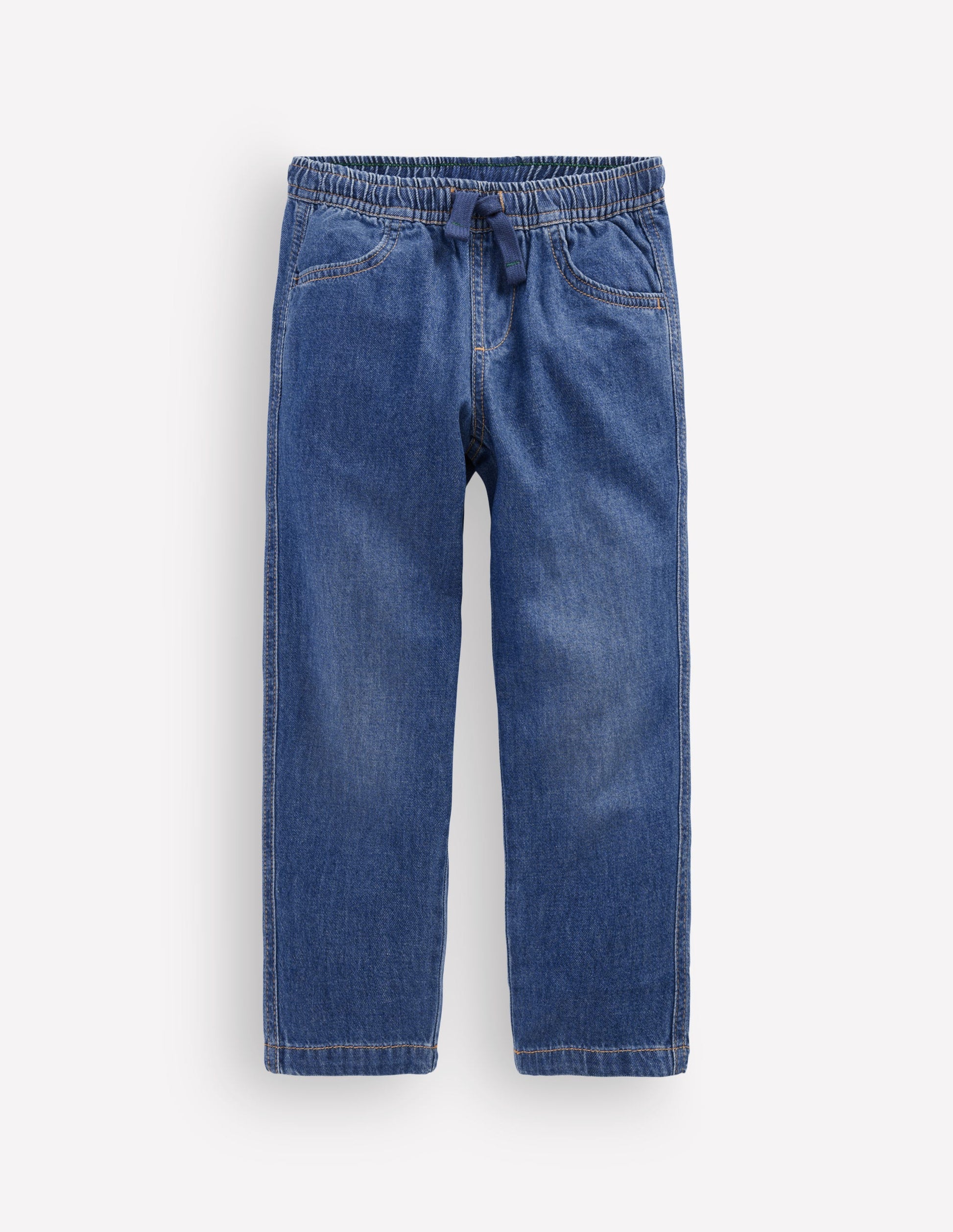 Easy Straight Trousers-Denim-2