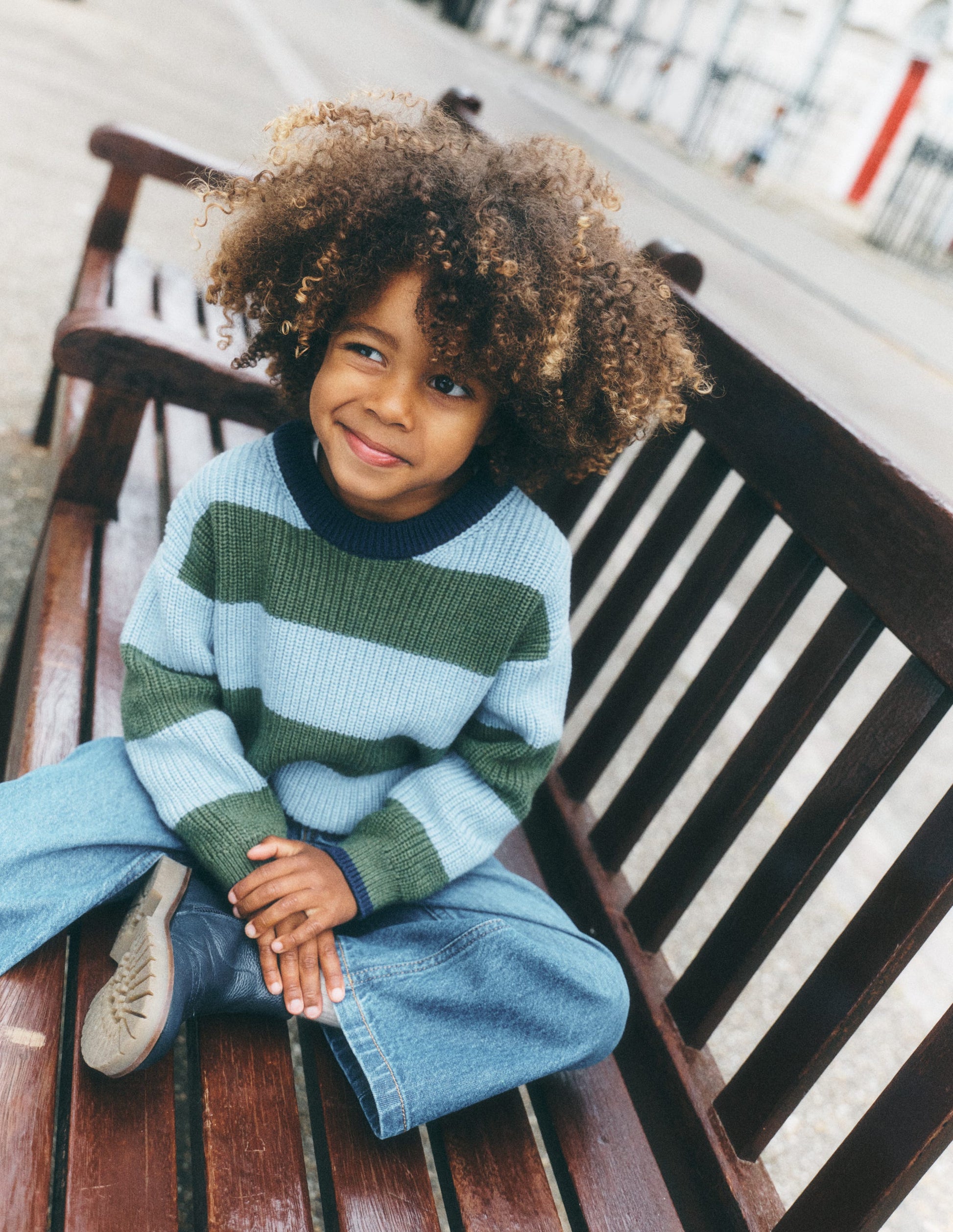 Chunky Cotton Jumper-Bluejay Stripe-1
