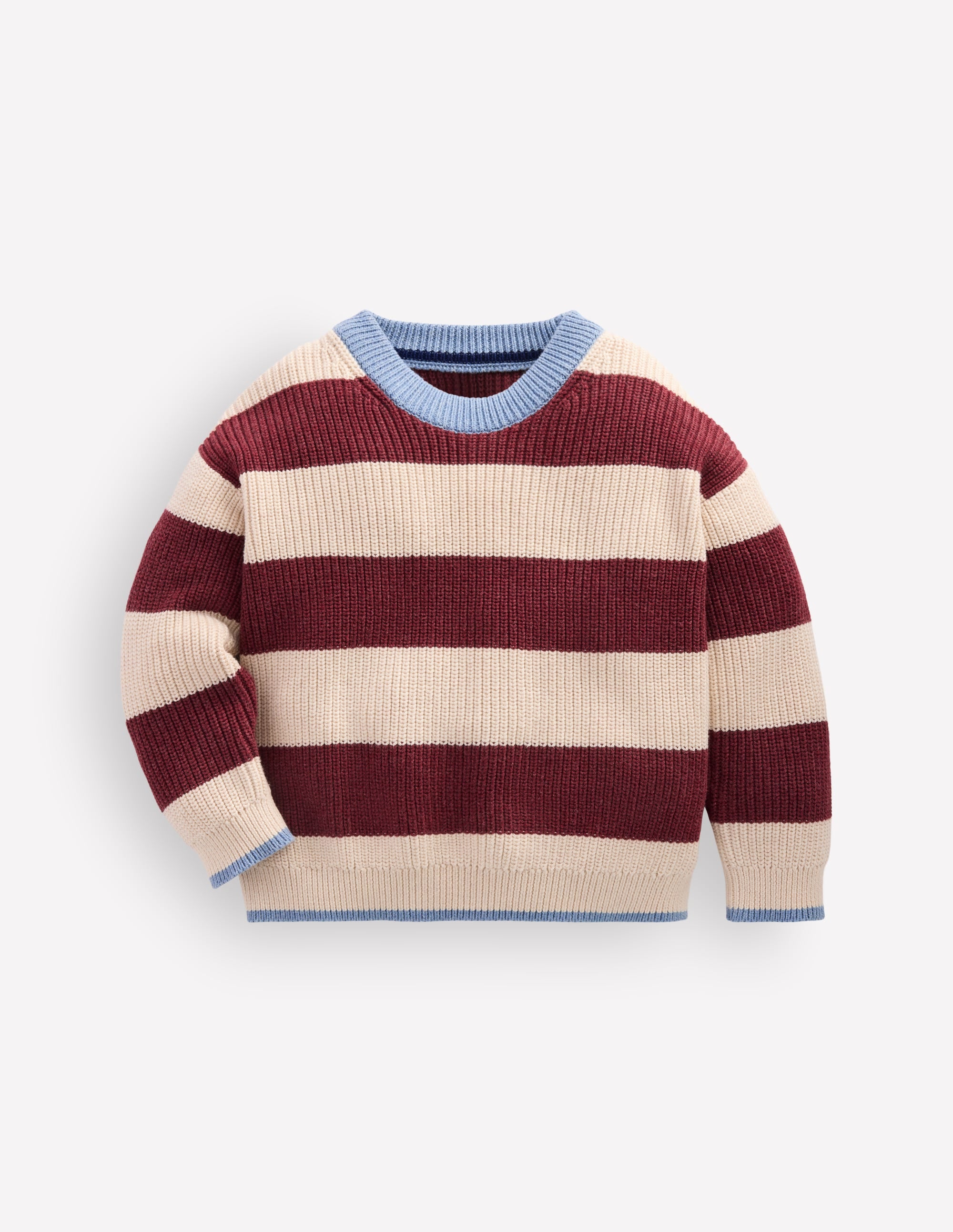 Chunky Cotton Jumper-Sweet Cherry Stripe - Image 1