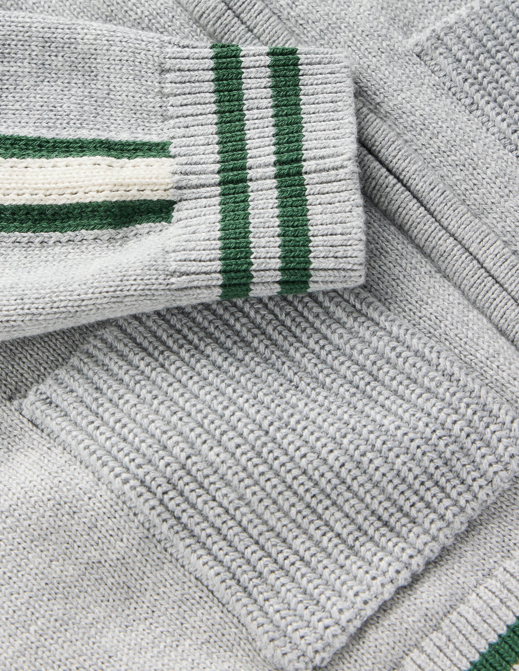 Varsity Zip-through Jumper-Grey Marl - Image 5