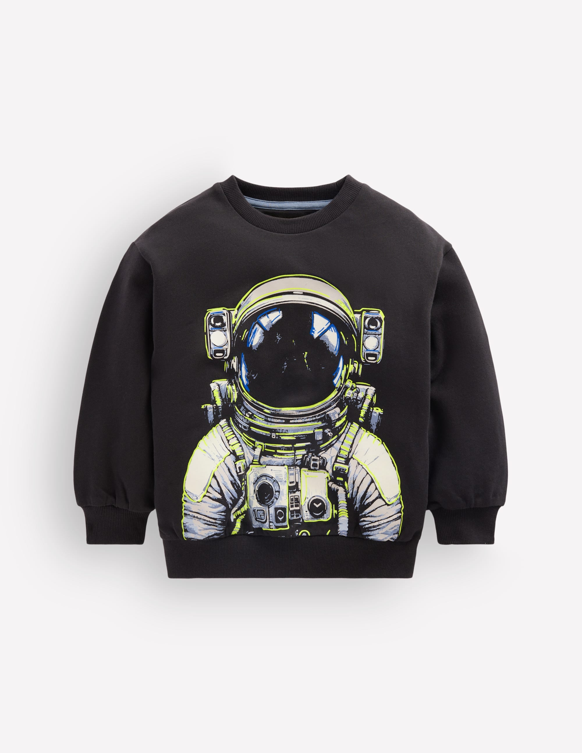 Glow Printed Sweatshirt-Shadow Grey Spaceman - Image 3