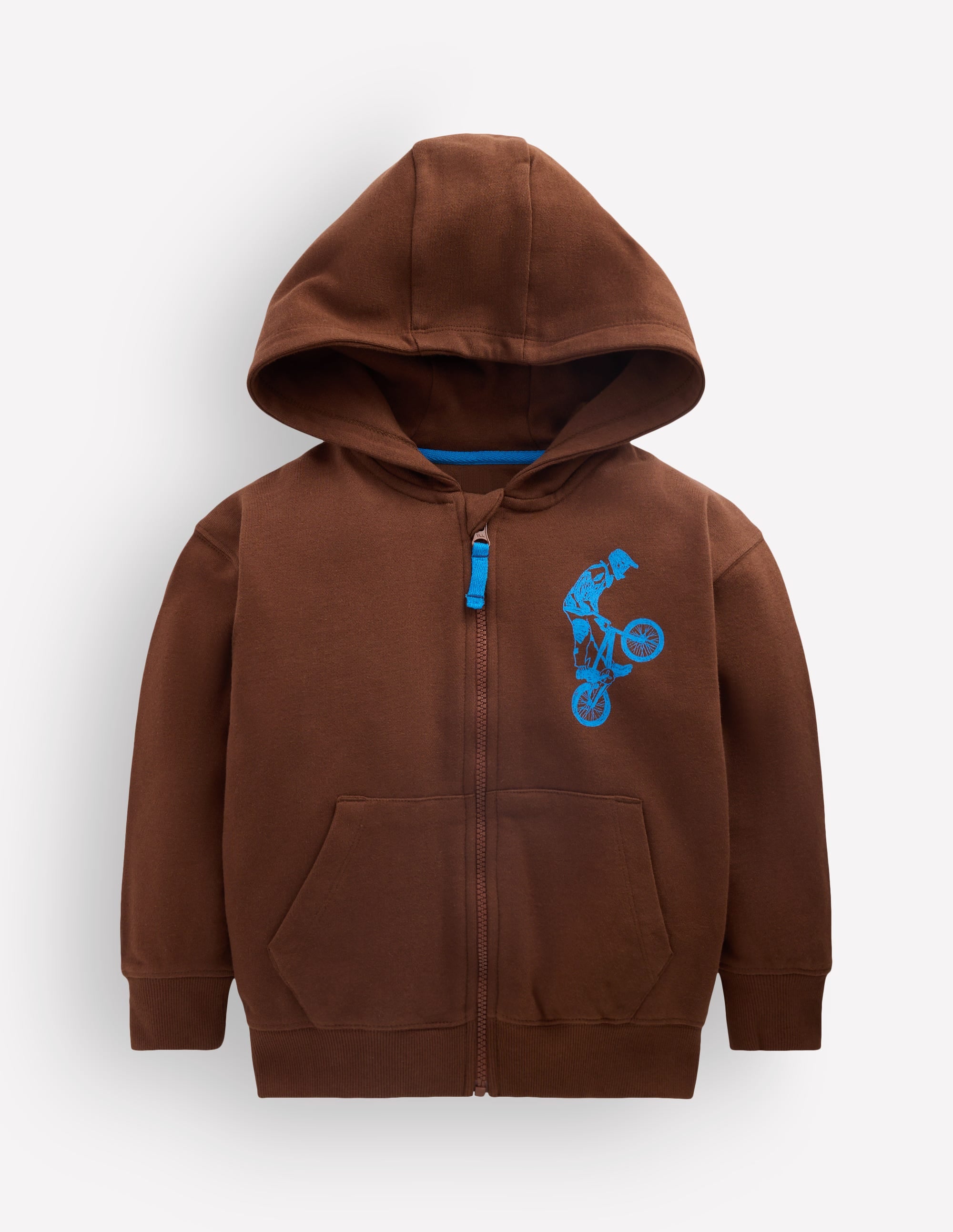 Front & Back Zip-Up Hoodie-Brown BMX - Image 1
