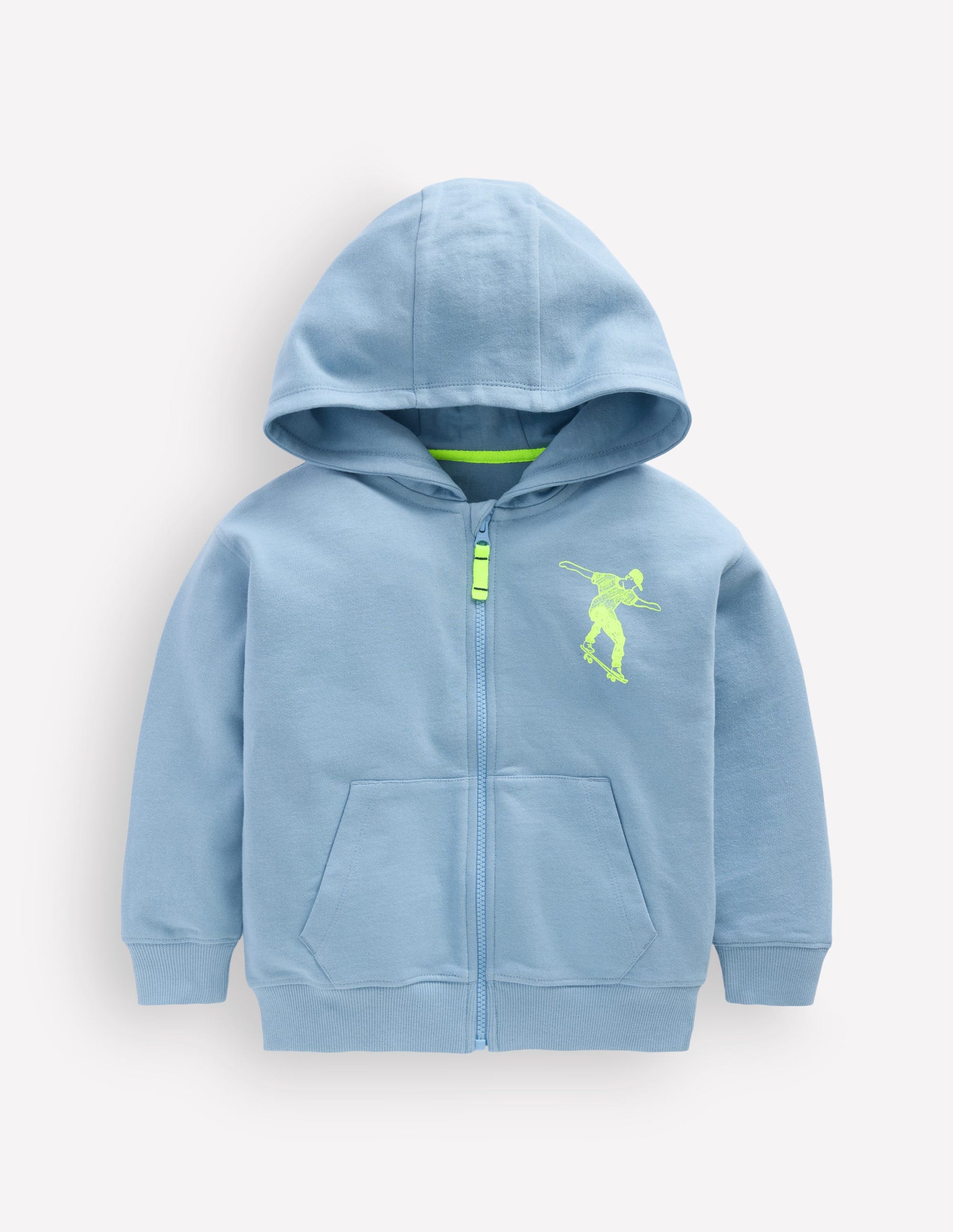 Front & Back Zip-Up Hoodie-Glacier Blue Skateboards-1
