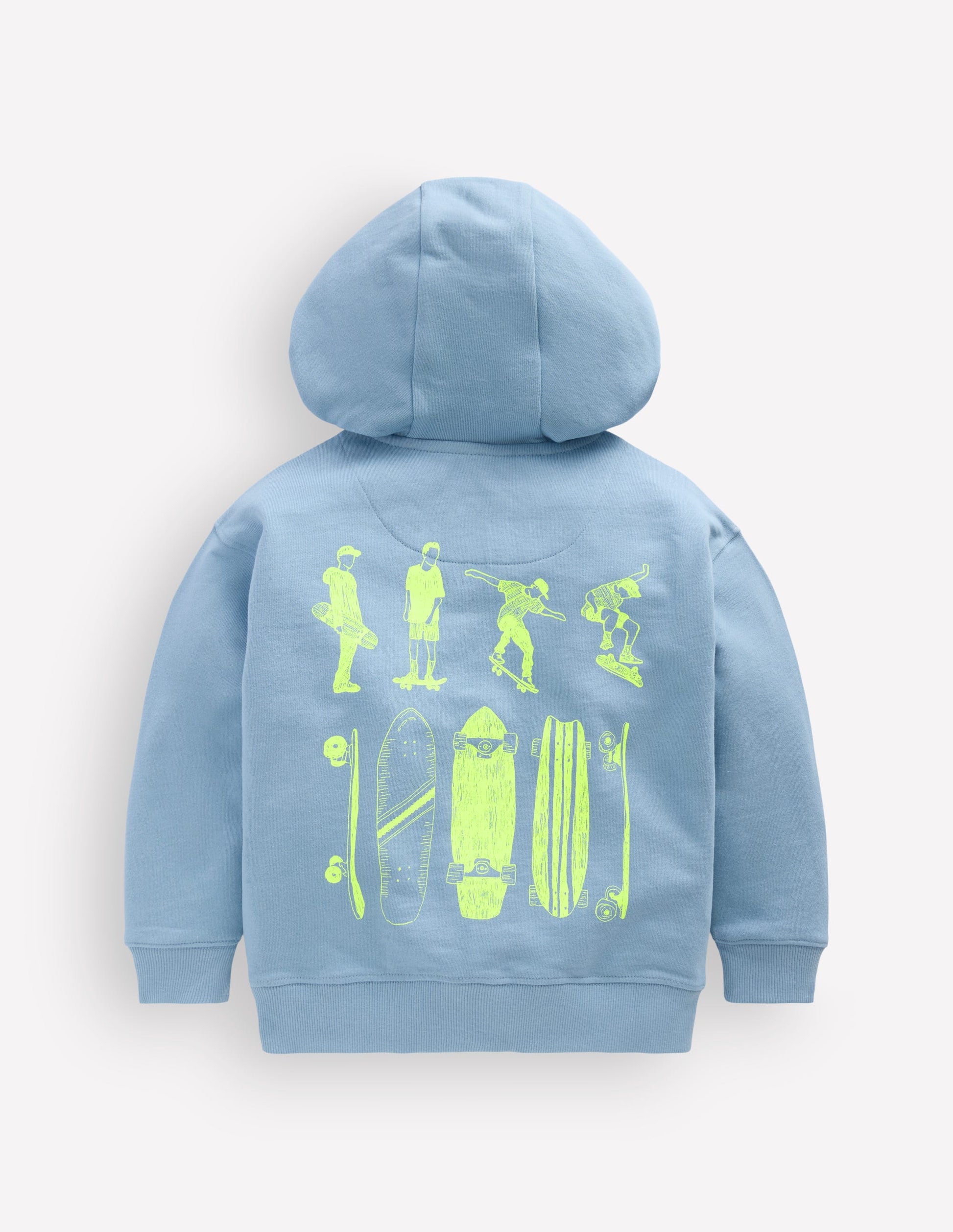 Front & Back Zip-Up Hoodie-Glacier Blue Skateboards-2