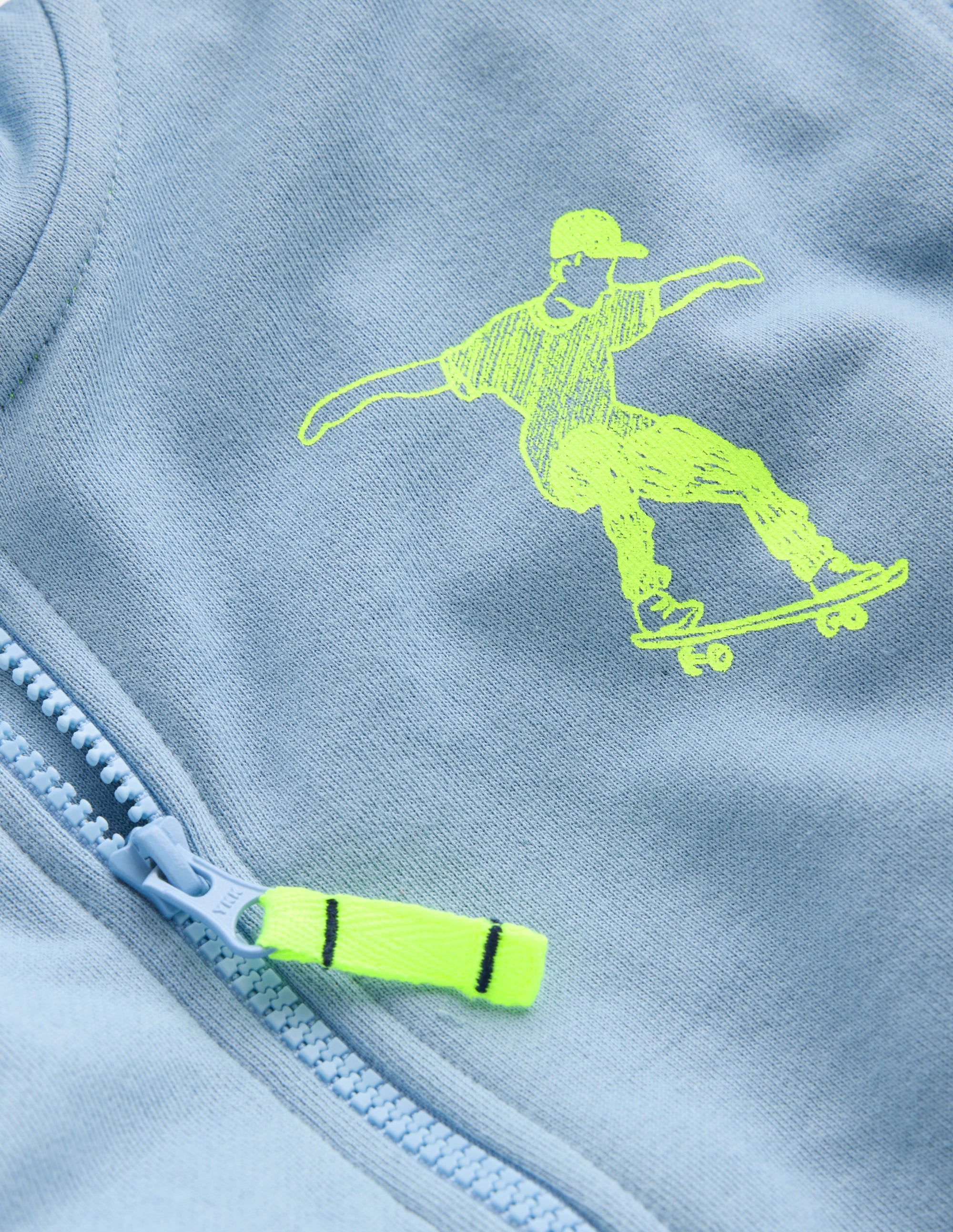Front & Back Zip-Up Hoodie-Glacier Blue Skateboards - Image 3
