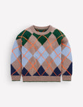 Argyle Jumper-Stone Melange