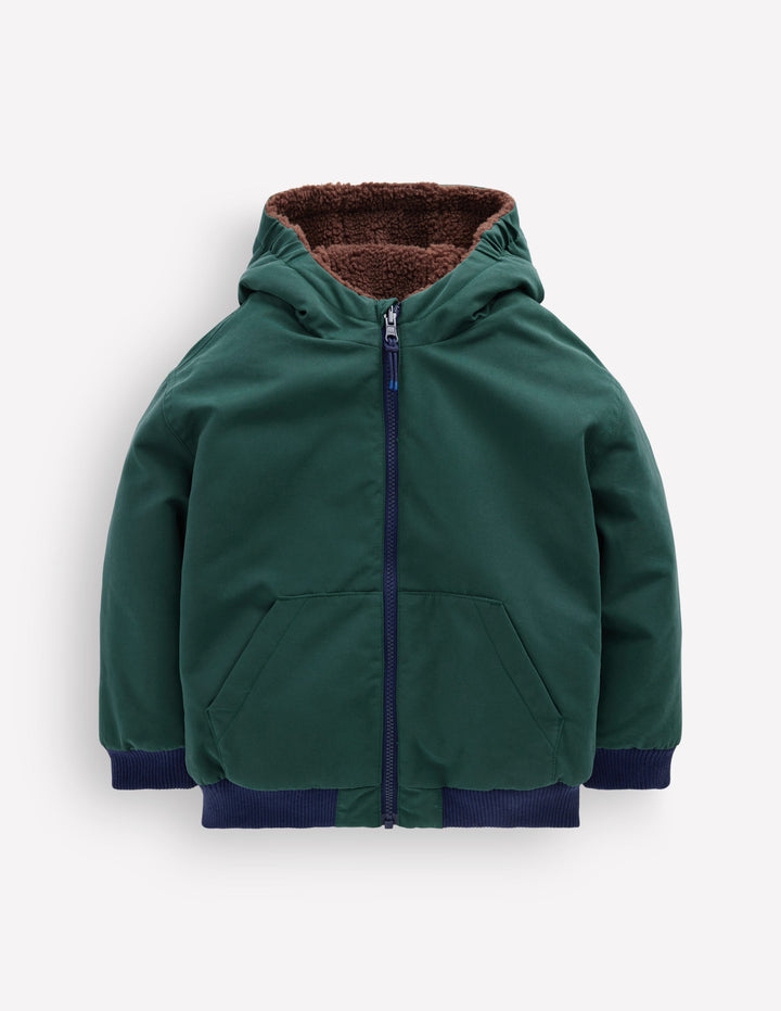 Reversible Borg Bomber-Malachite Green/Raw Umber