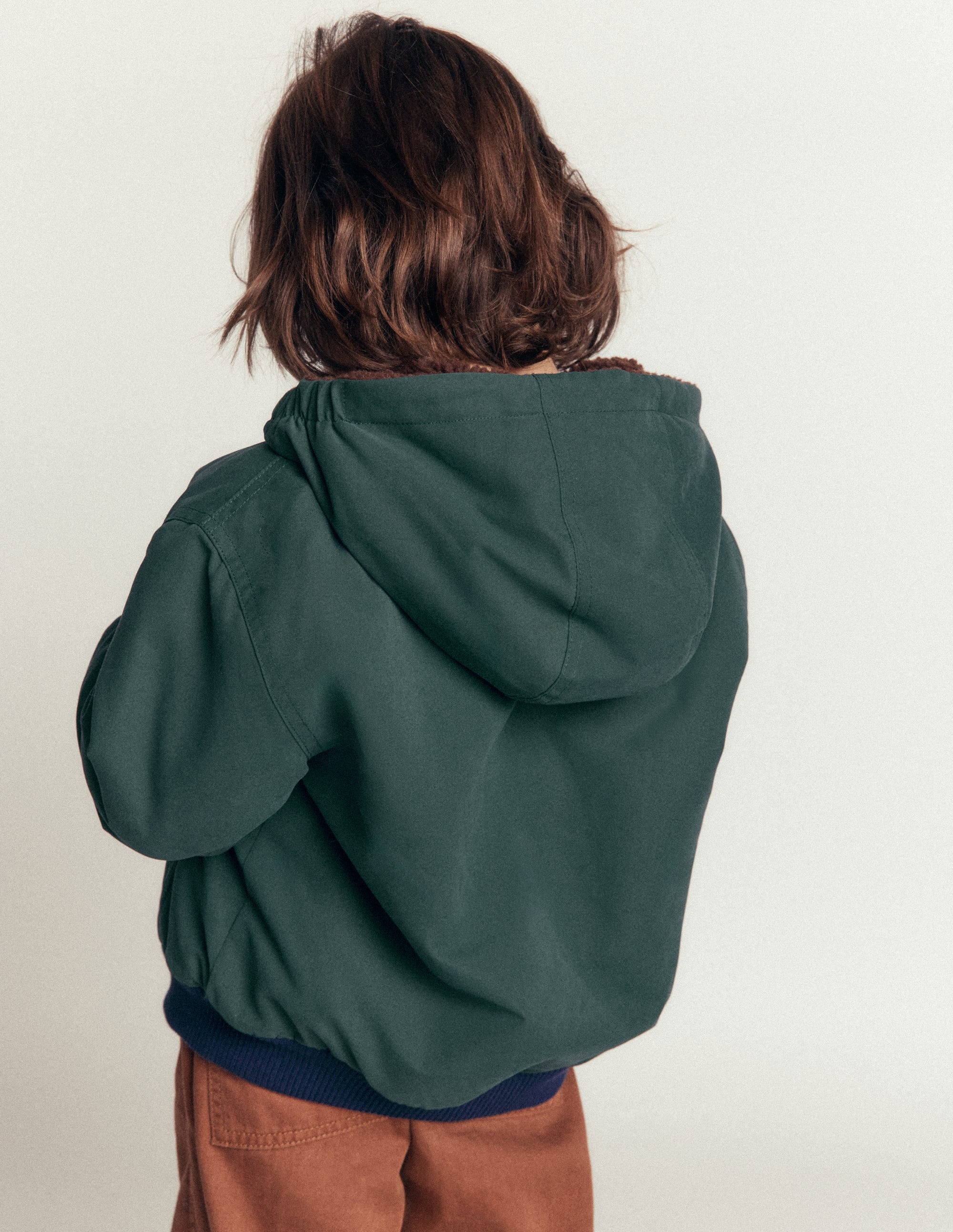 Reversible Borg Bomber-Malachite Green/Raw Umber - Image 2