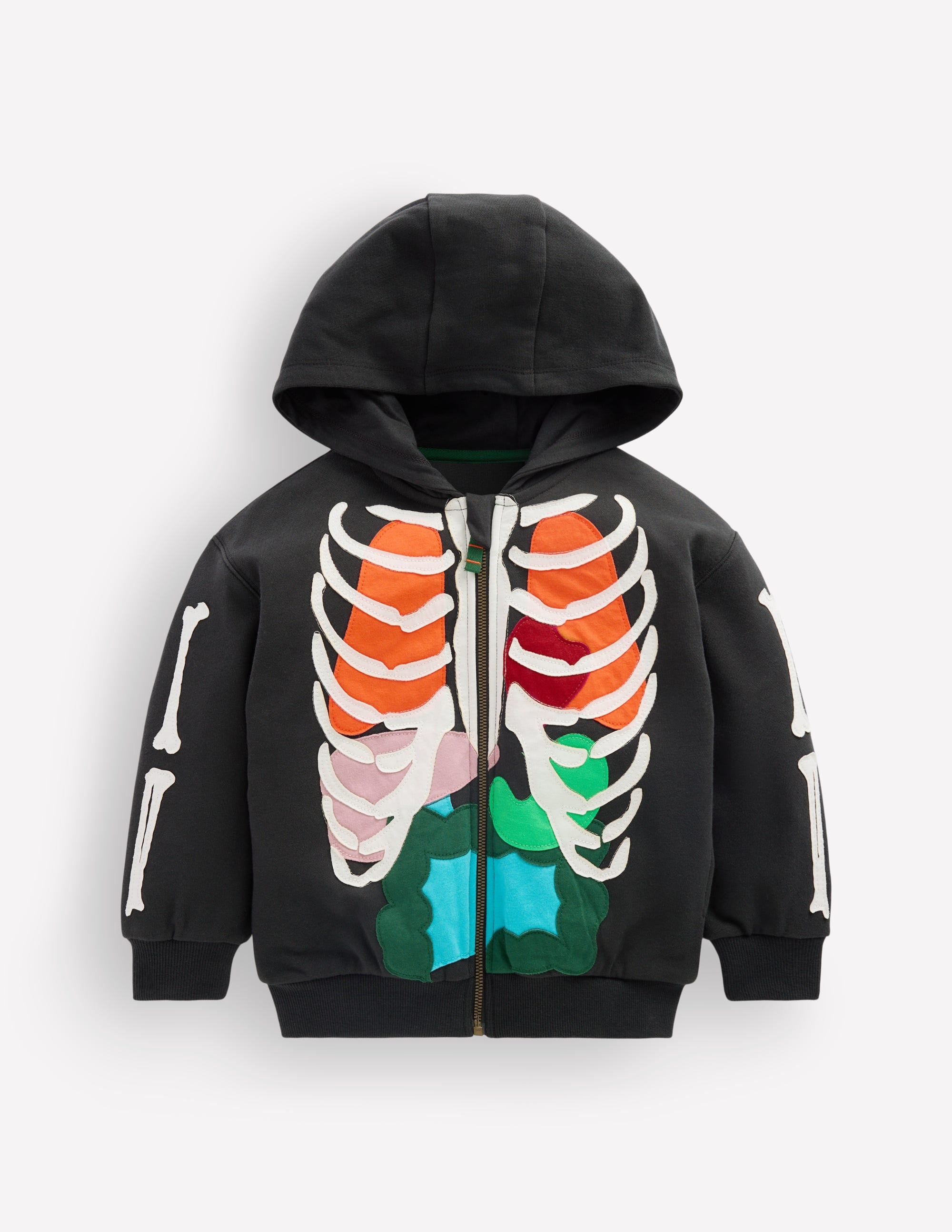 Halloween Glow Hoodie-Shadow Grey Skeleton - Image 1