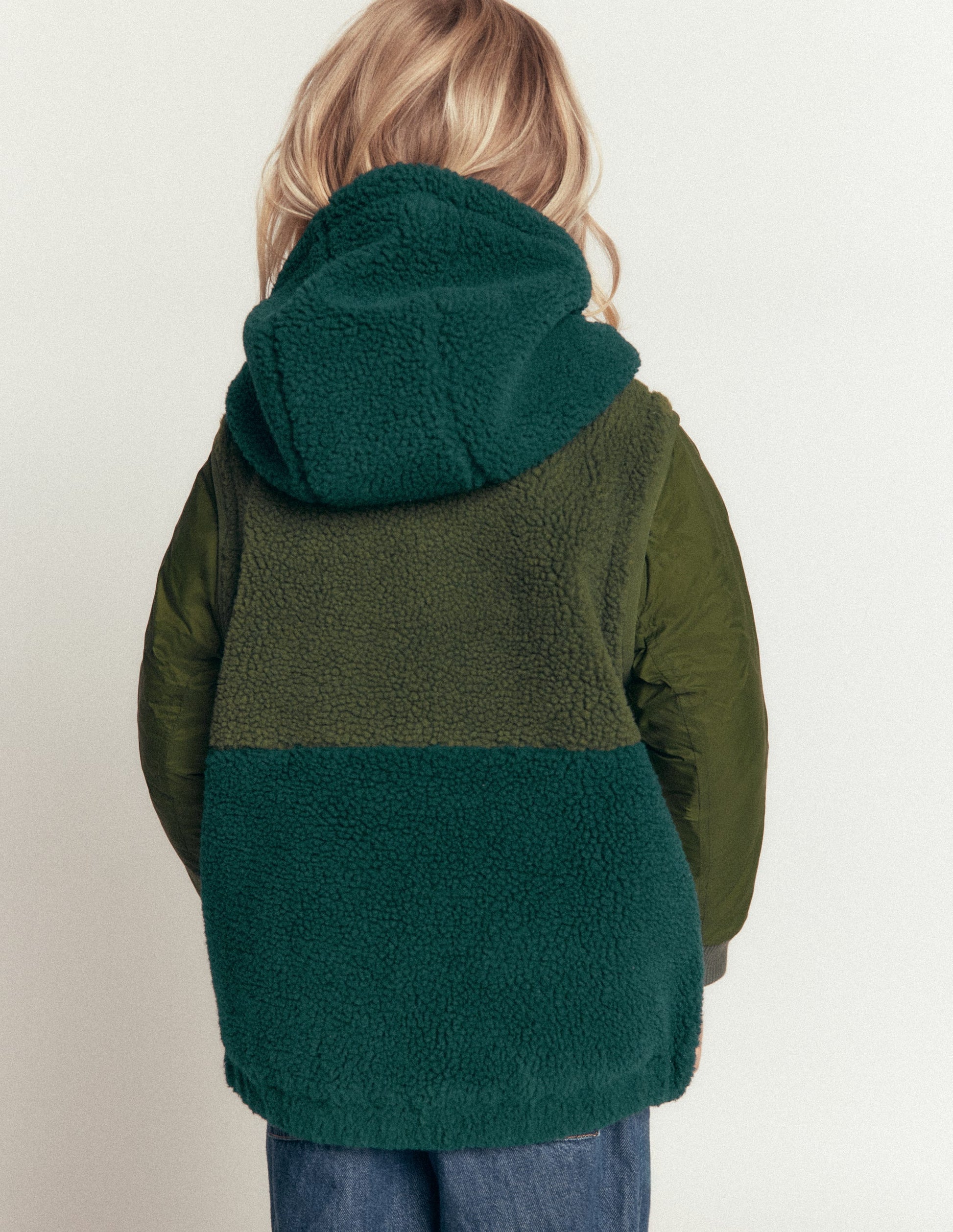 2-in-1 Borg Mix Panel Jacket-Khaki-3