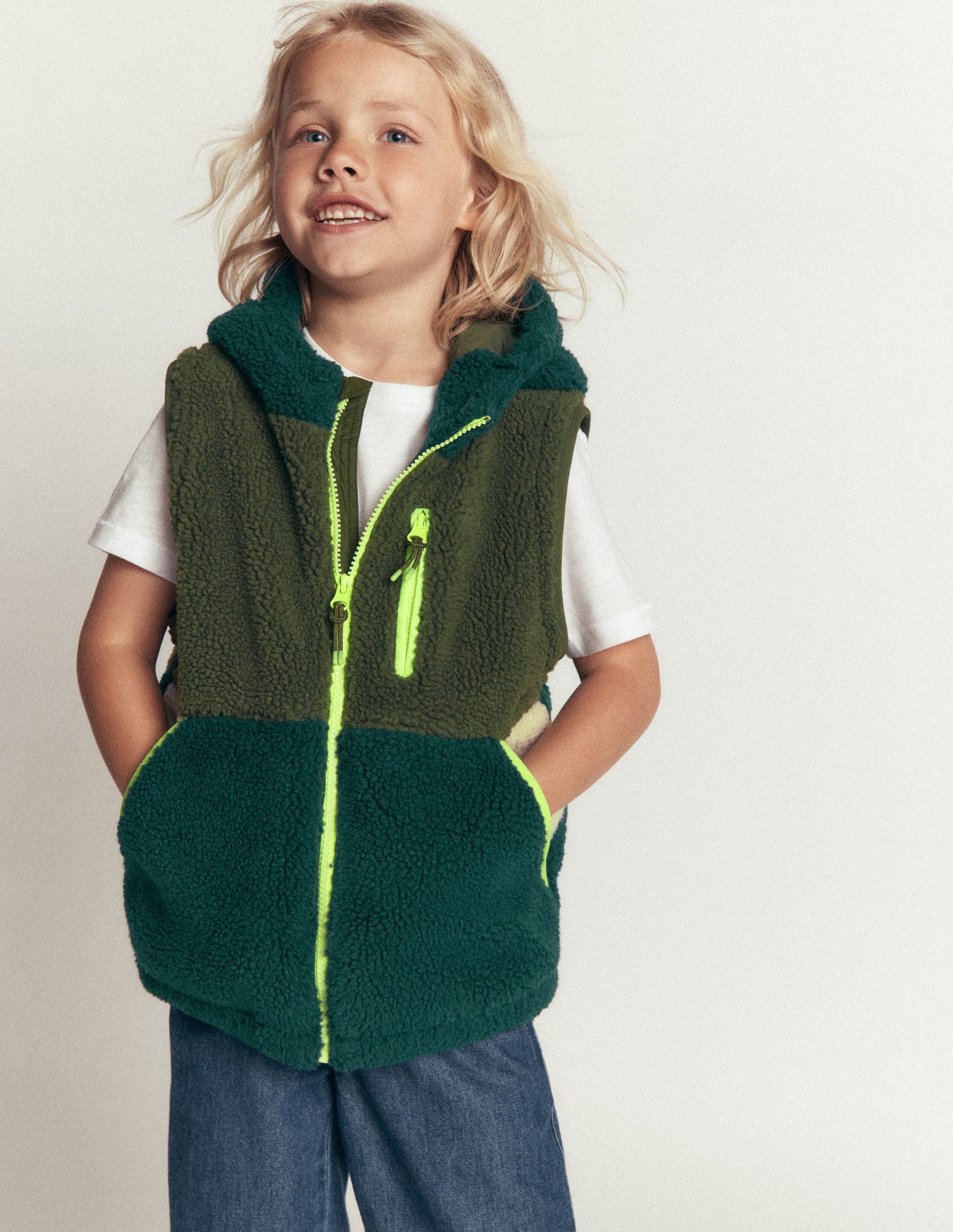 2-in-1 Borg Mix Panel Jacket-Khaki-4