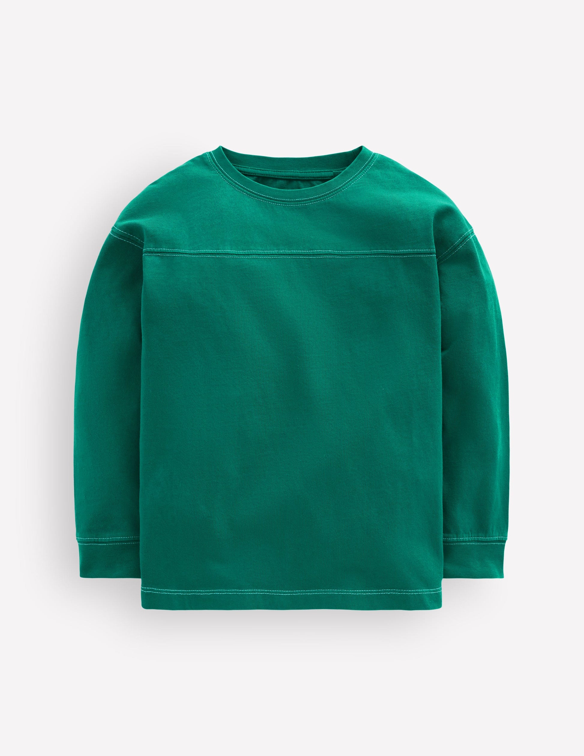 Relaxed Seam Detail T-shirt-Pine Green-1