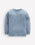 Relaxed Seam Detail T-shirt-French Blue
