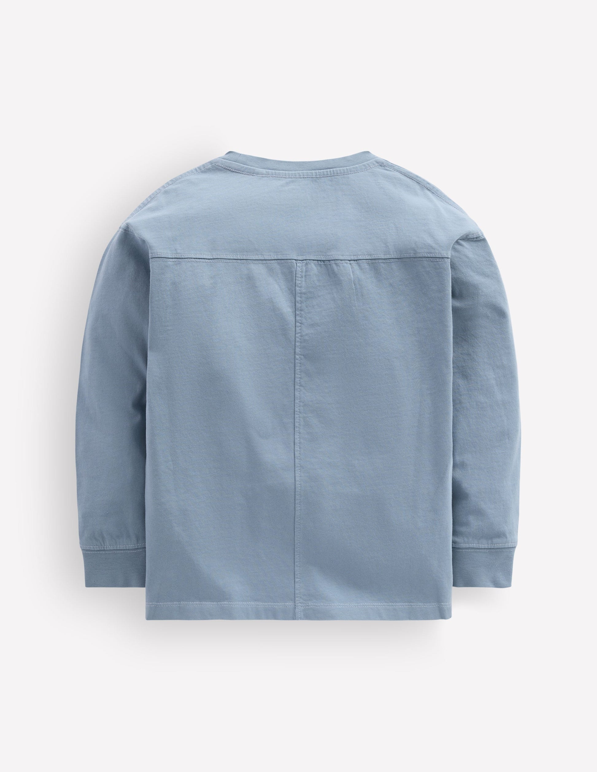 Relaxed Seam Detail T-shirt-French Blue-2
