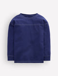 Relaxed Seam Detail T-shirt-Starboard Blue