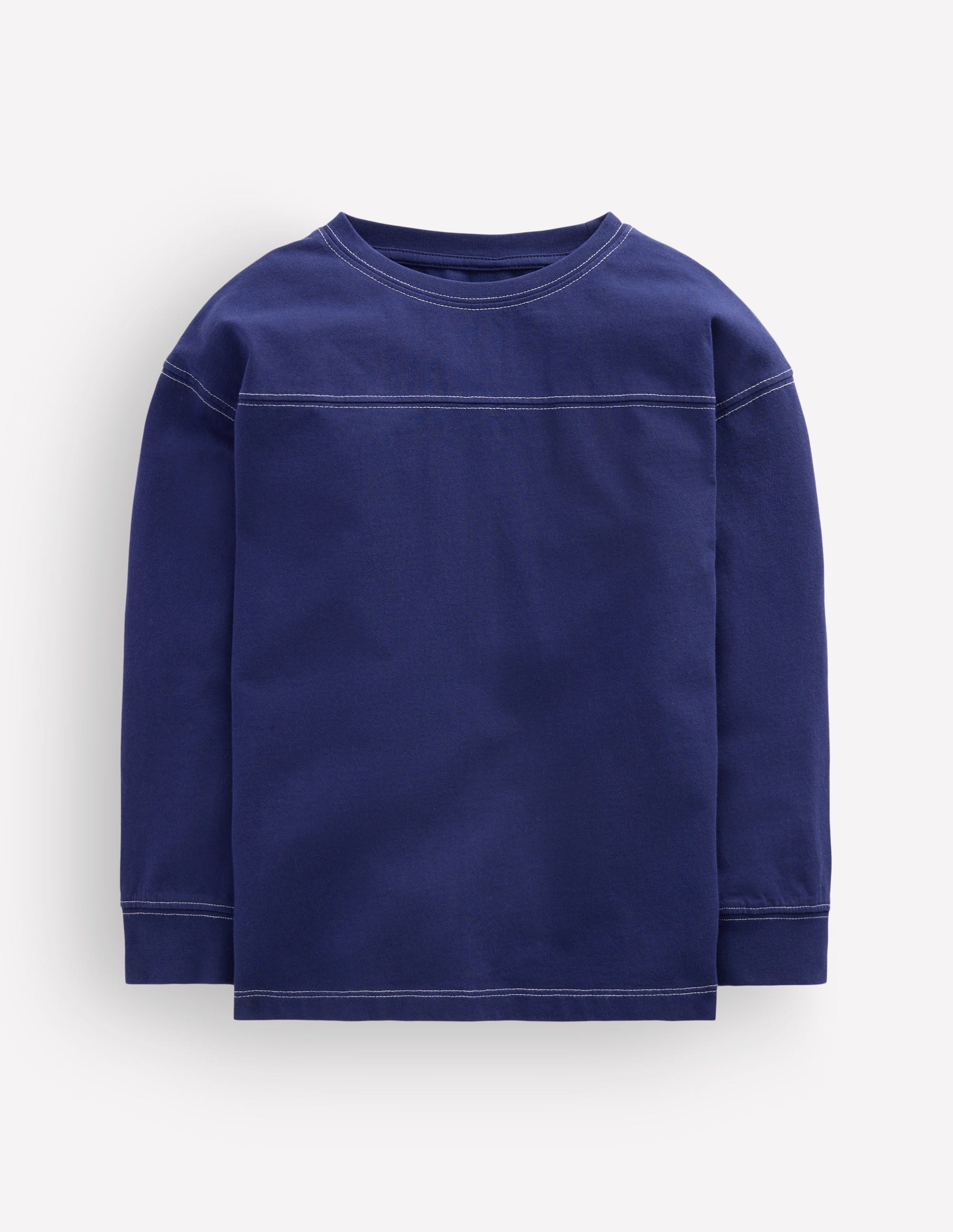 Relaxed Seam Detail T-shirt-Starboard Blue-1