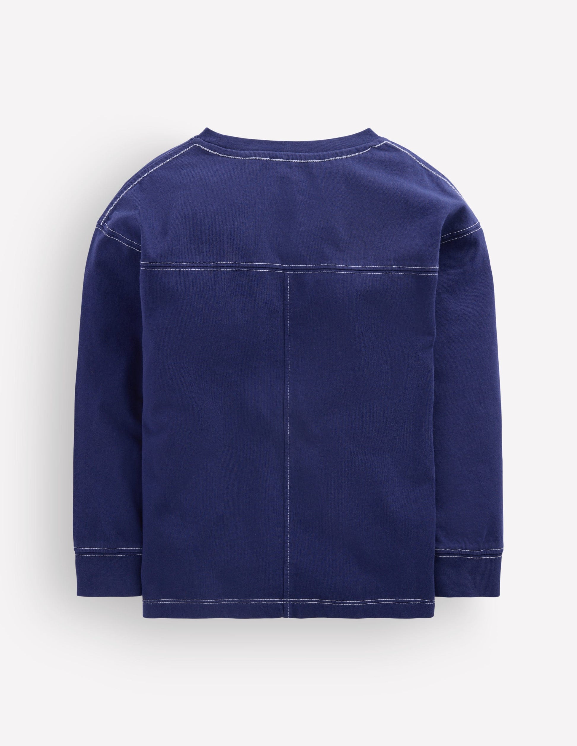 Relaxed Seam Detail T-shirt-Starboard Blue-2