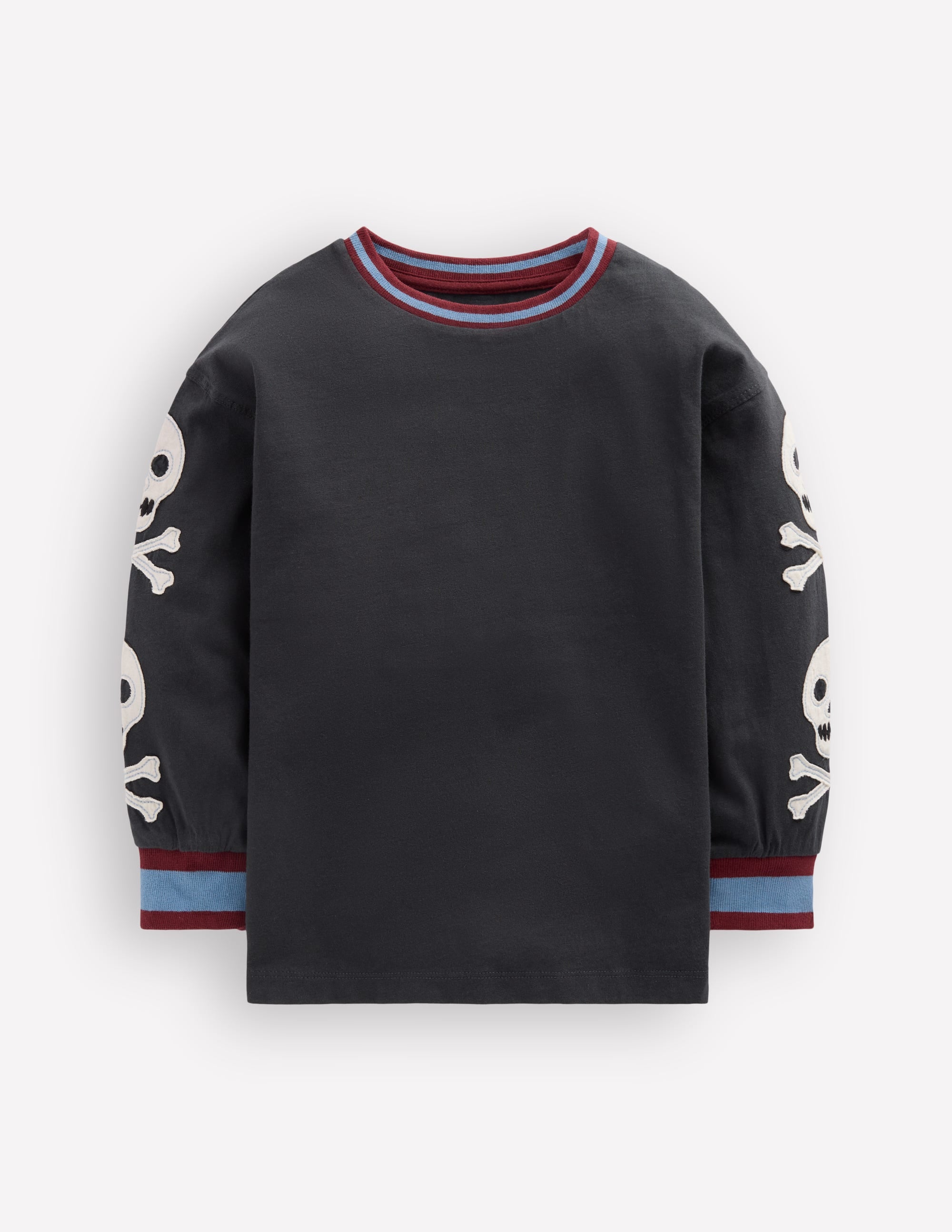 Relaxed Appliqué T-shirt-Shadow Grey Skulls - Image 3