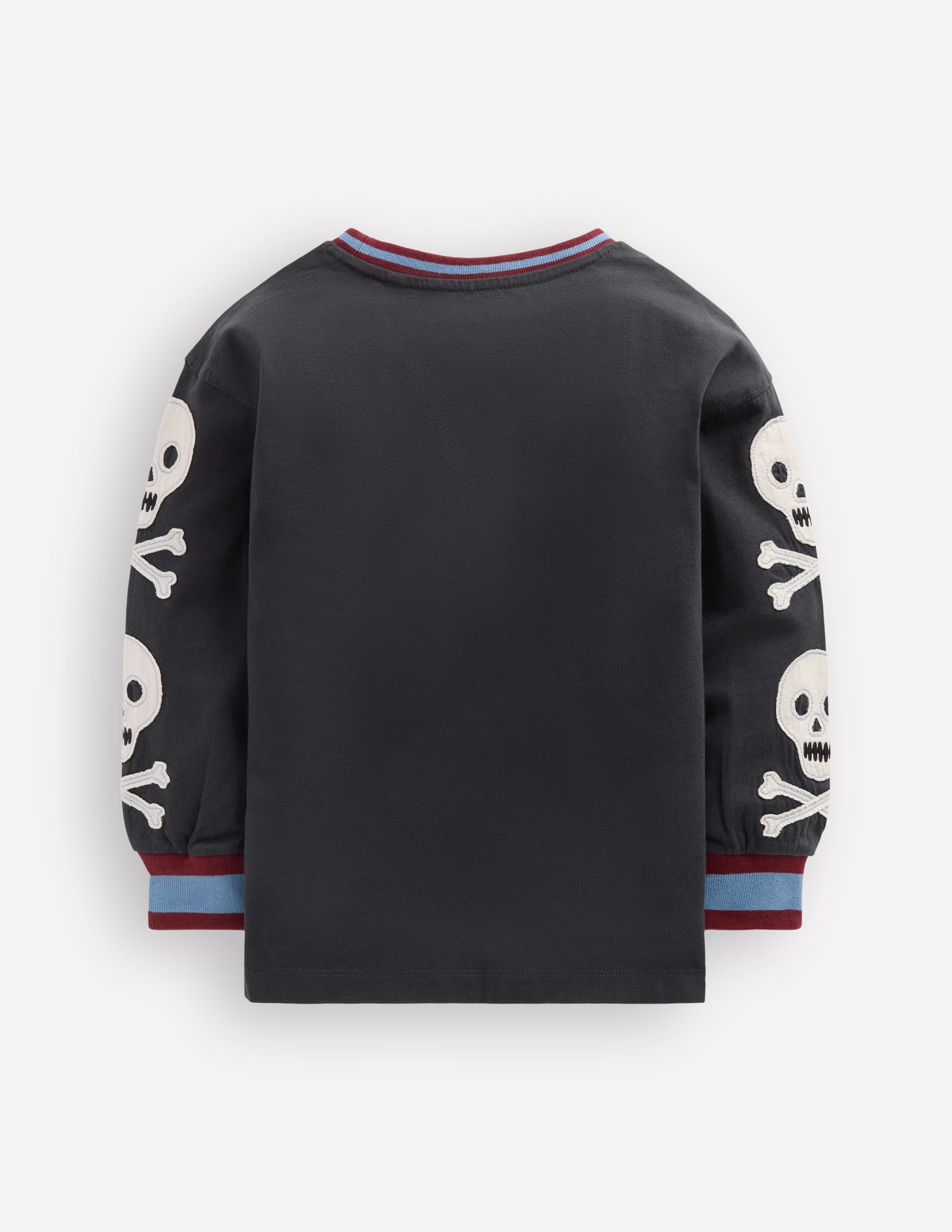 Relaxed Appliqué T-shirt-Shadow Grey Skulls - Image 4