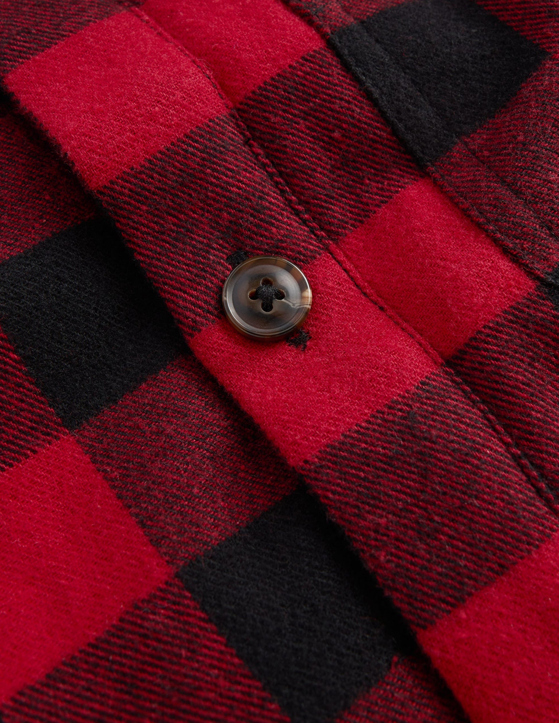 Borg Lined Hooded Shirt-Red/Blue Gingham-4