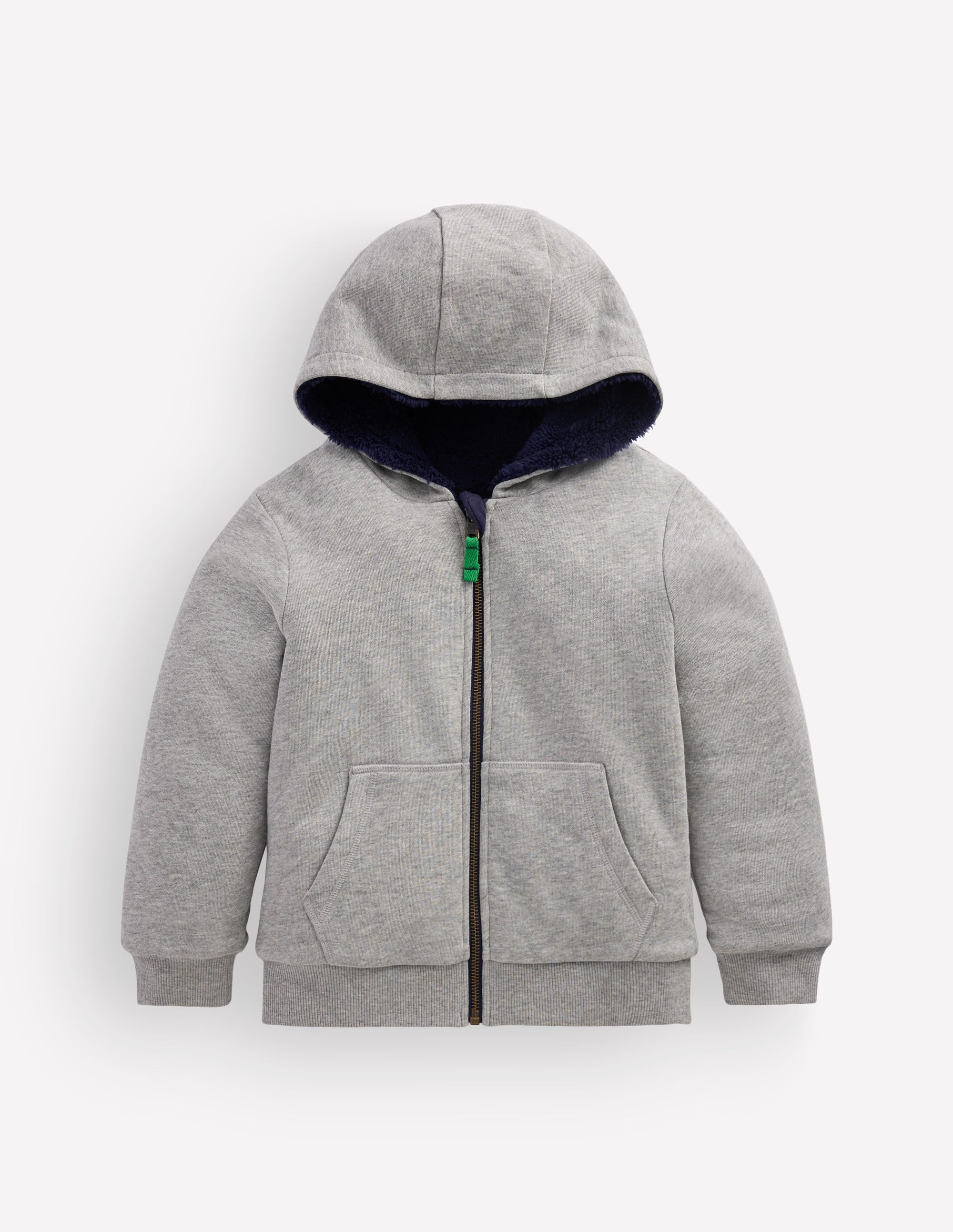 Reversible Borg Hoodie-Grey Marl - Image 1