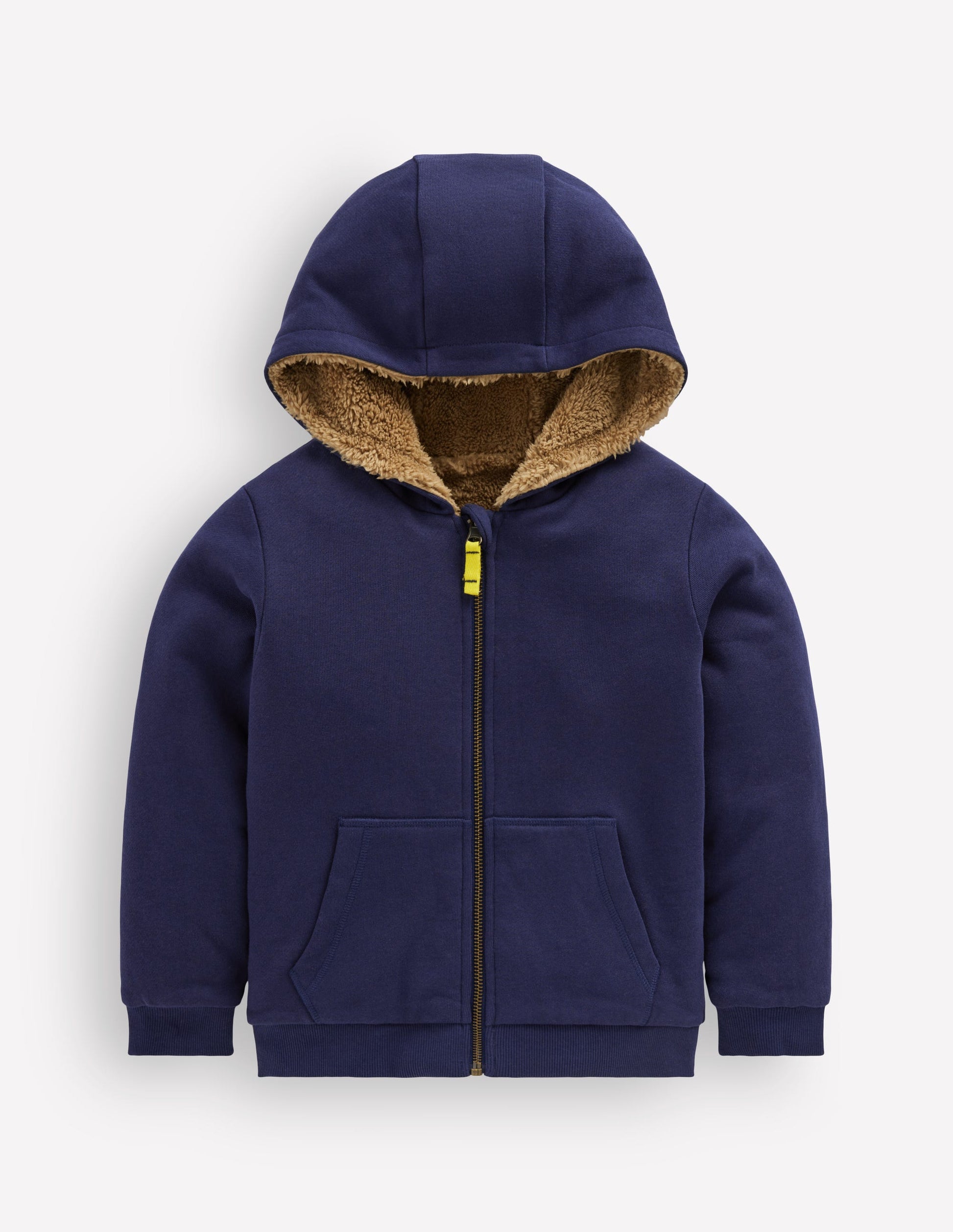 Reversible Borg Hoodie-College Navy-1