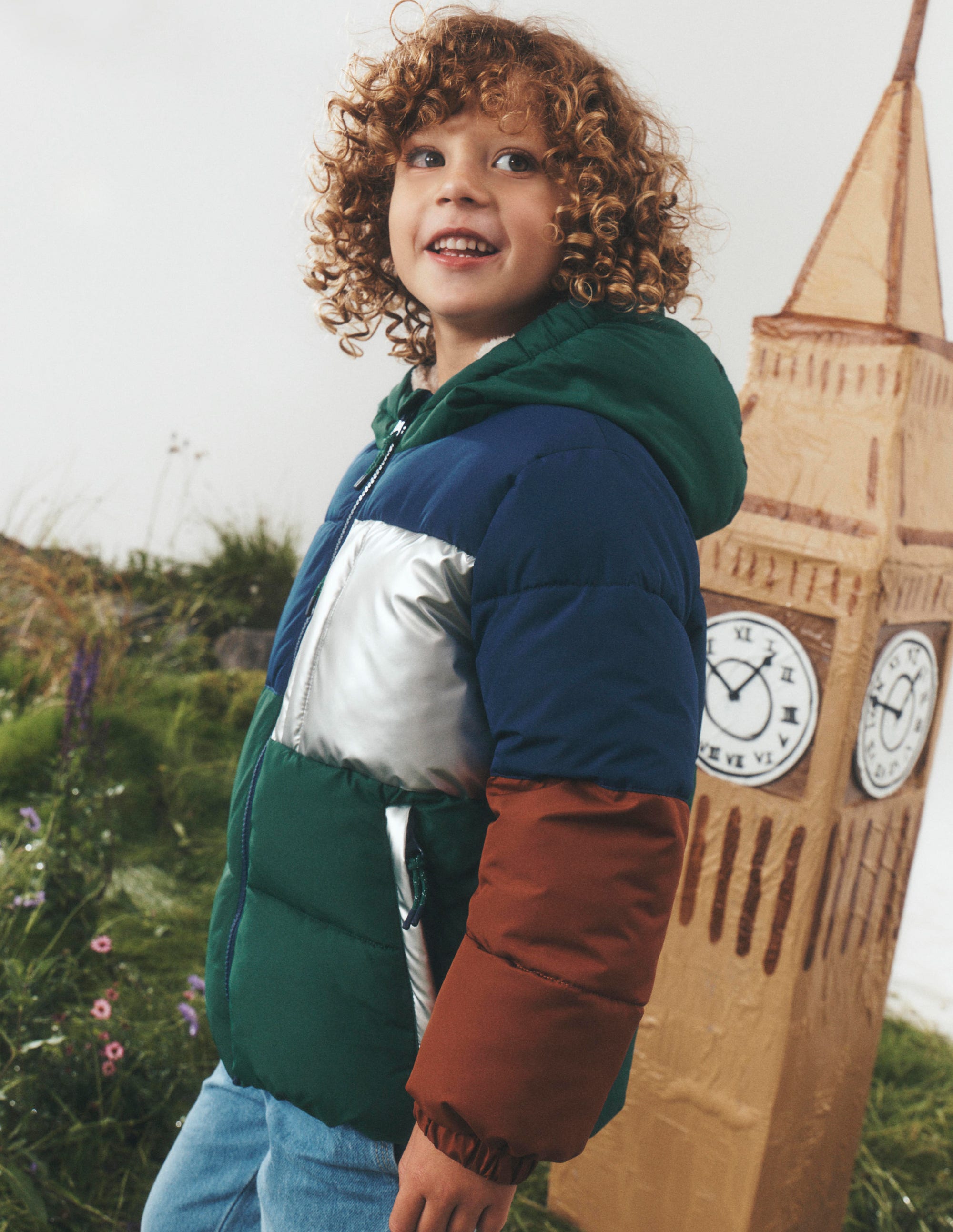 Fun Padded Coat-Sea Moss/ Tortoise Shell - Image 1