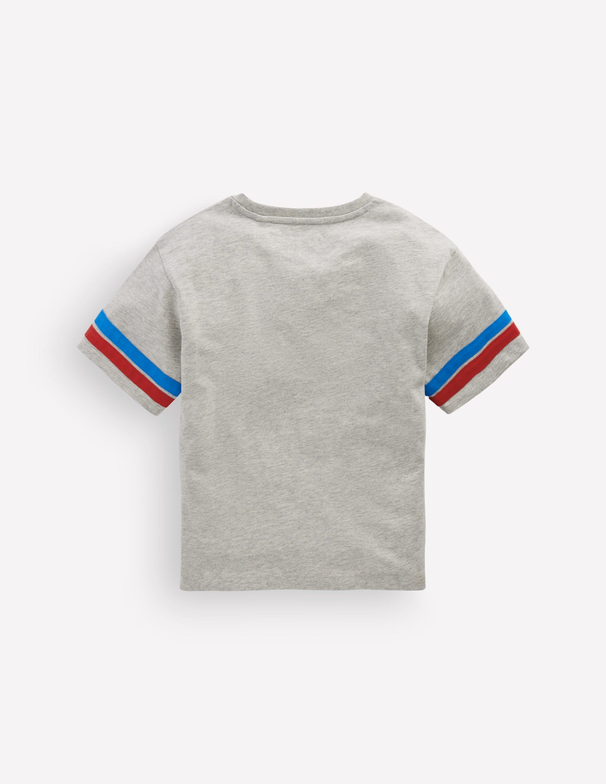Colour Block Graphic T-shirt-Grey Marl Firetruck-2