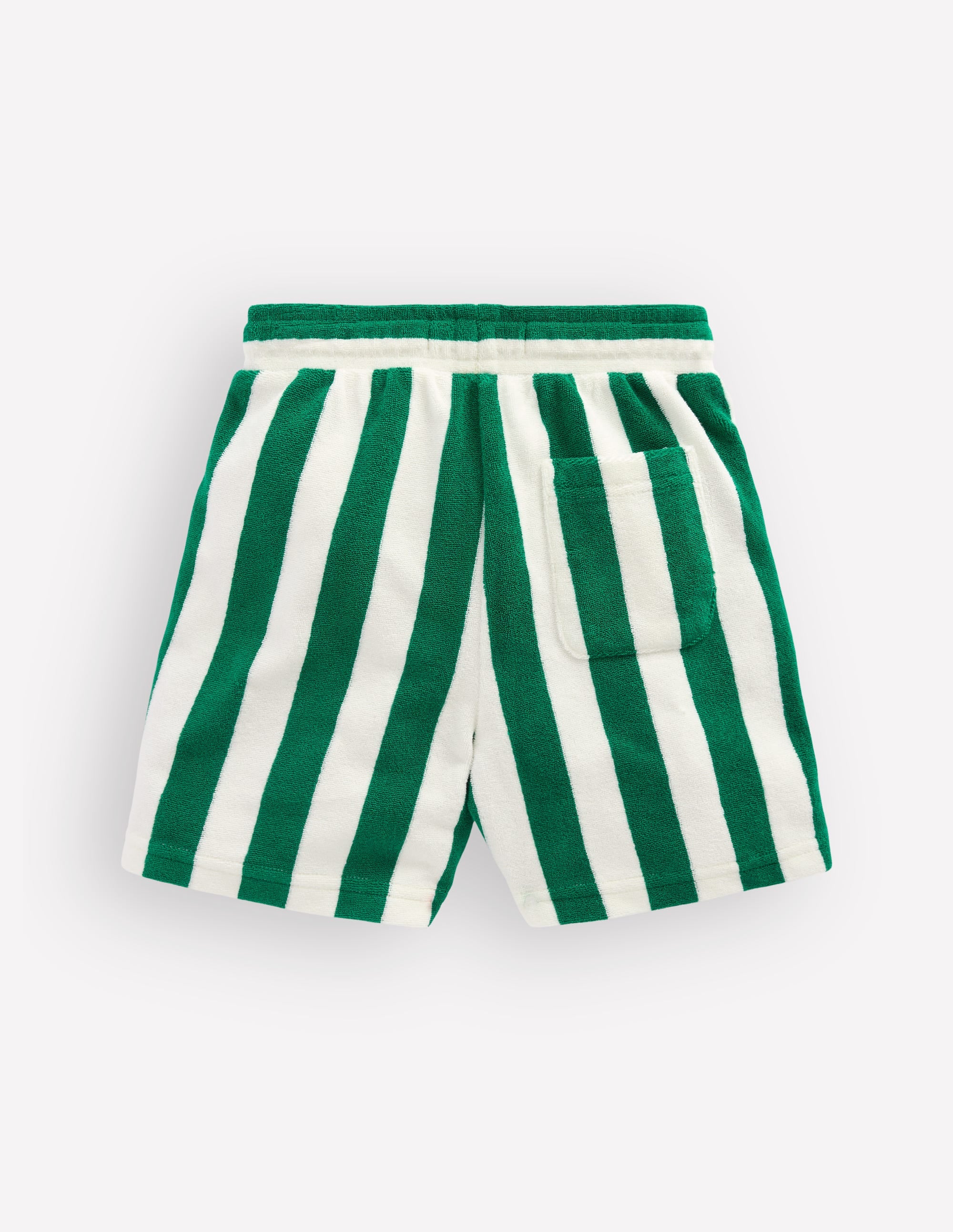 Towelling Shorts-Green and Ivory Stripe - Image 4