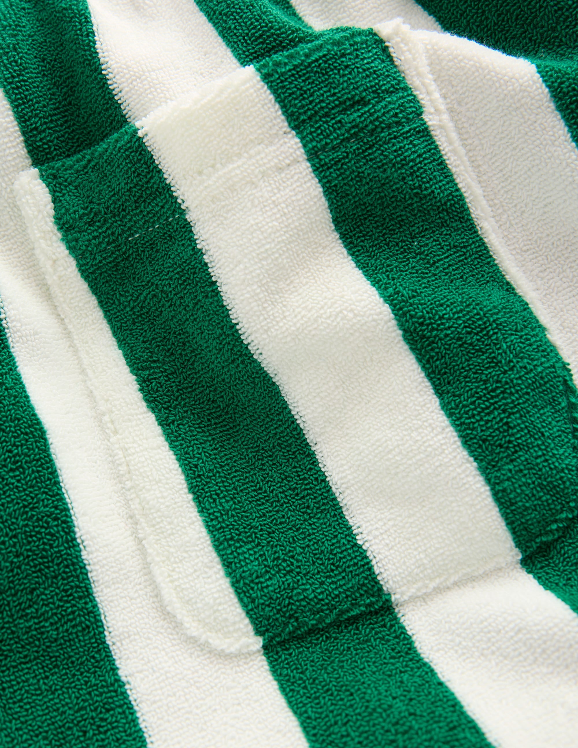 Towelling Shorts-Green and Ivory Stripe - Image 5