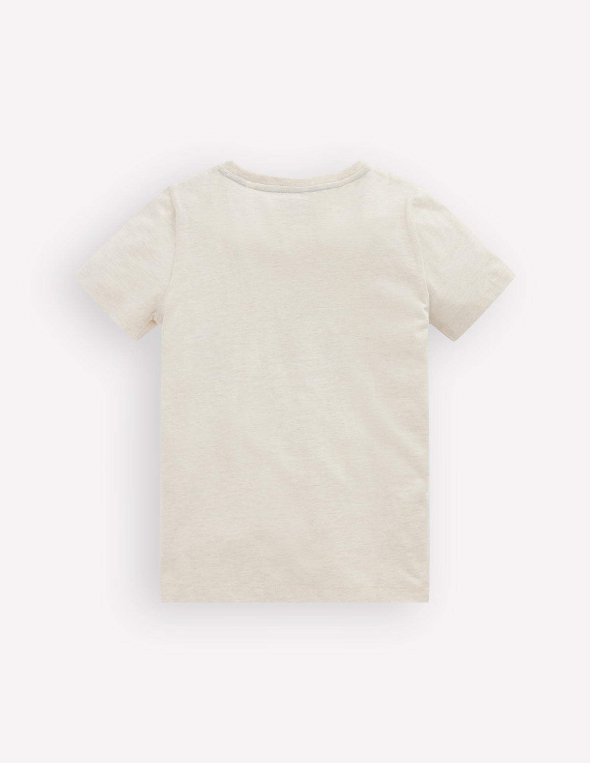 Short Sleeve Appliqué T-shirt-Oatmeal Marl Dino Stripe - Image 2