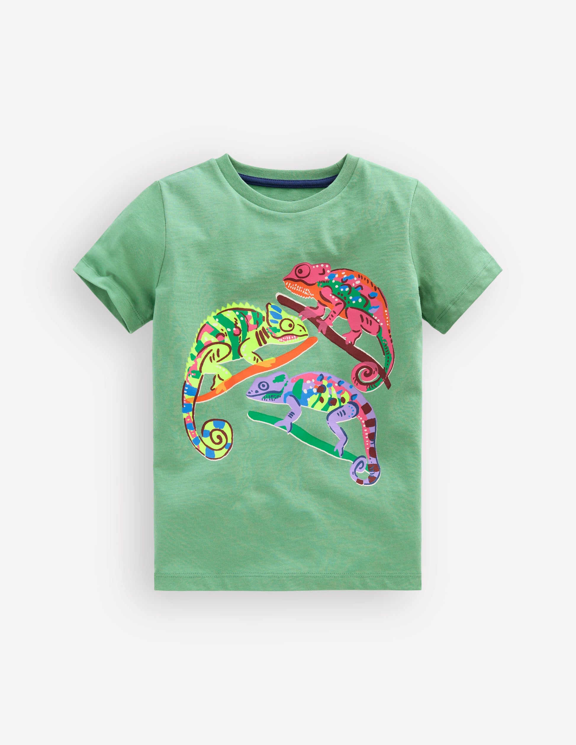 Short Sleeve Graphic T-shirt-Csarite Green Camelion-1