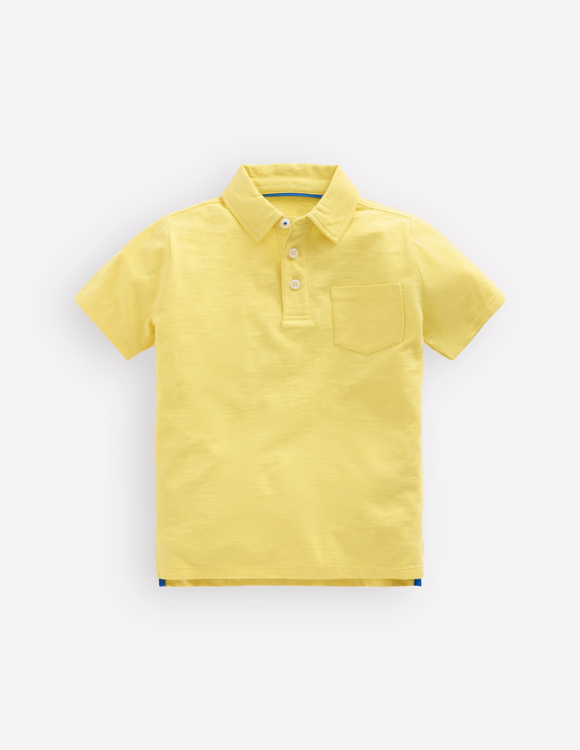 Slub Polo Shirt-Sherbet Lime Yellow - Image 1