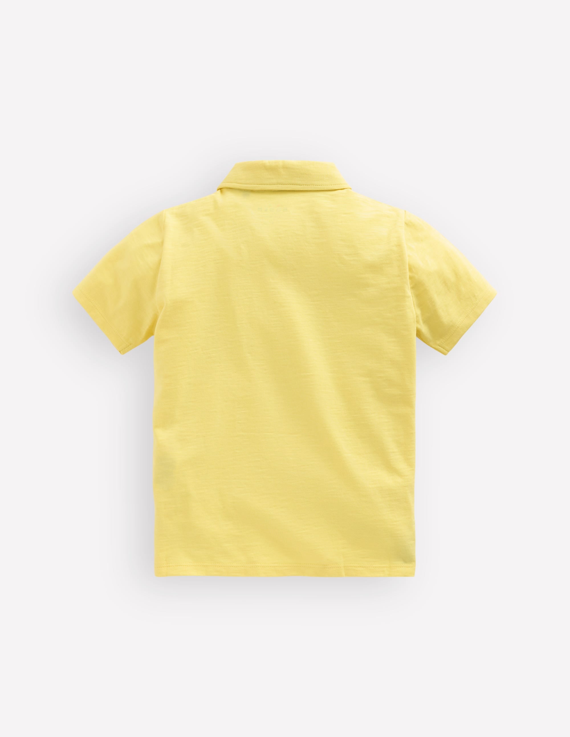 Slub Polo Shirt-Sherbet Lime Yellow - Image 2