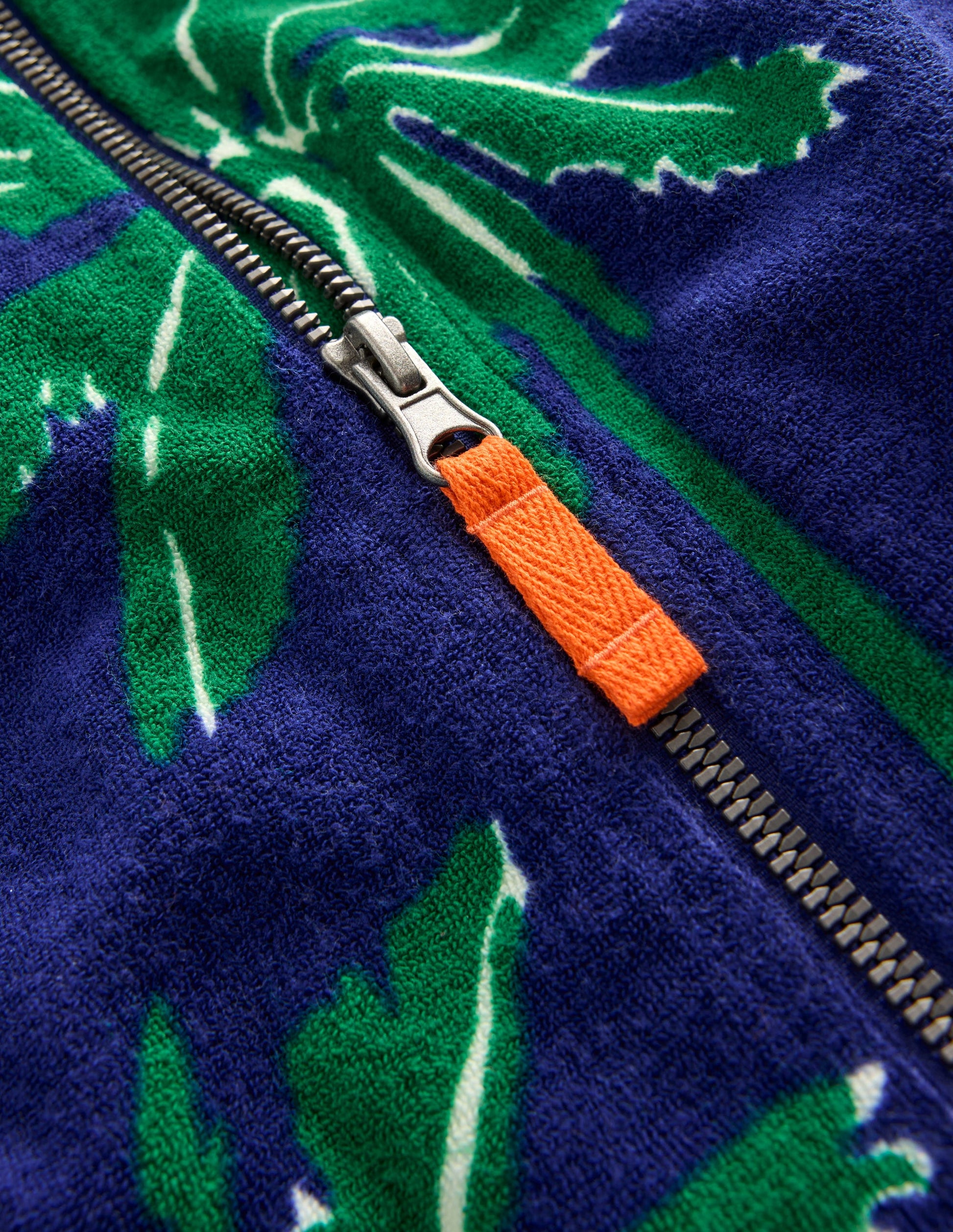 Towelling Zip-Up Throw-On-Starboard Blue Palm Trees-5