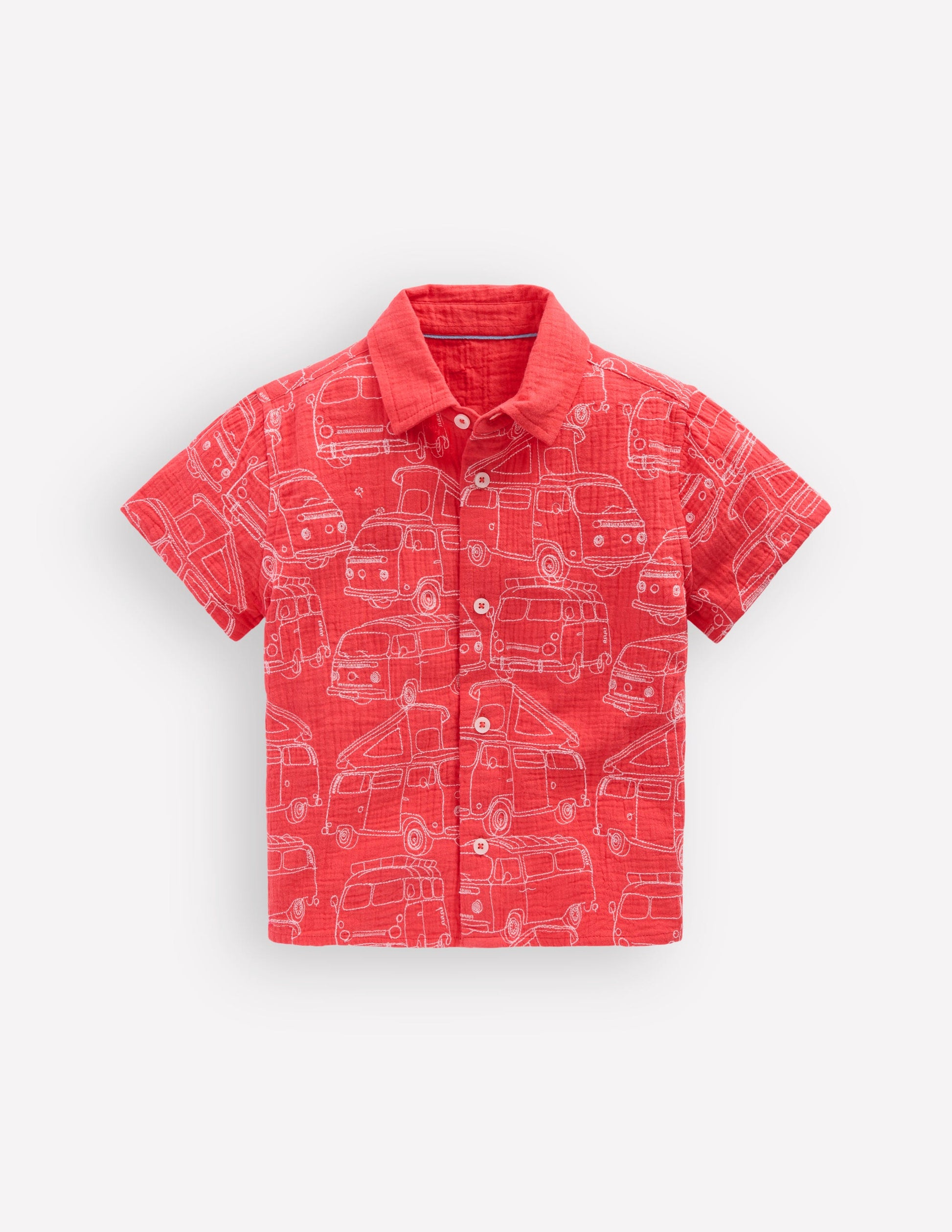 Double Cloth Shirt-Cayenne Embroidery-2