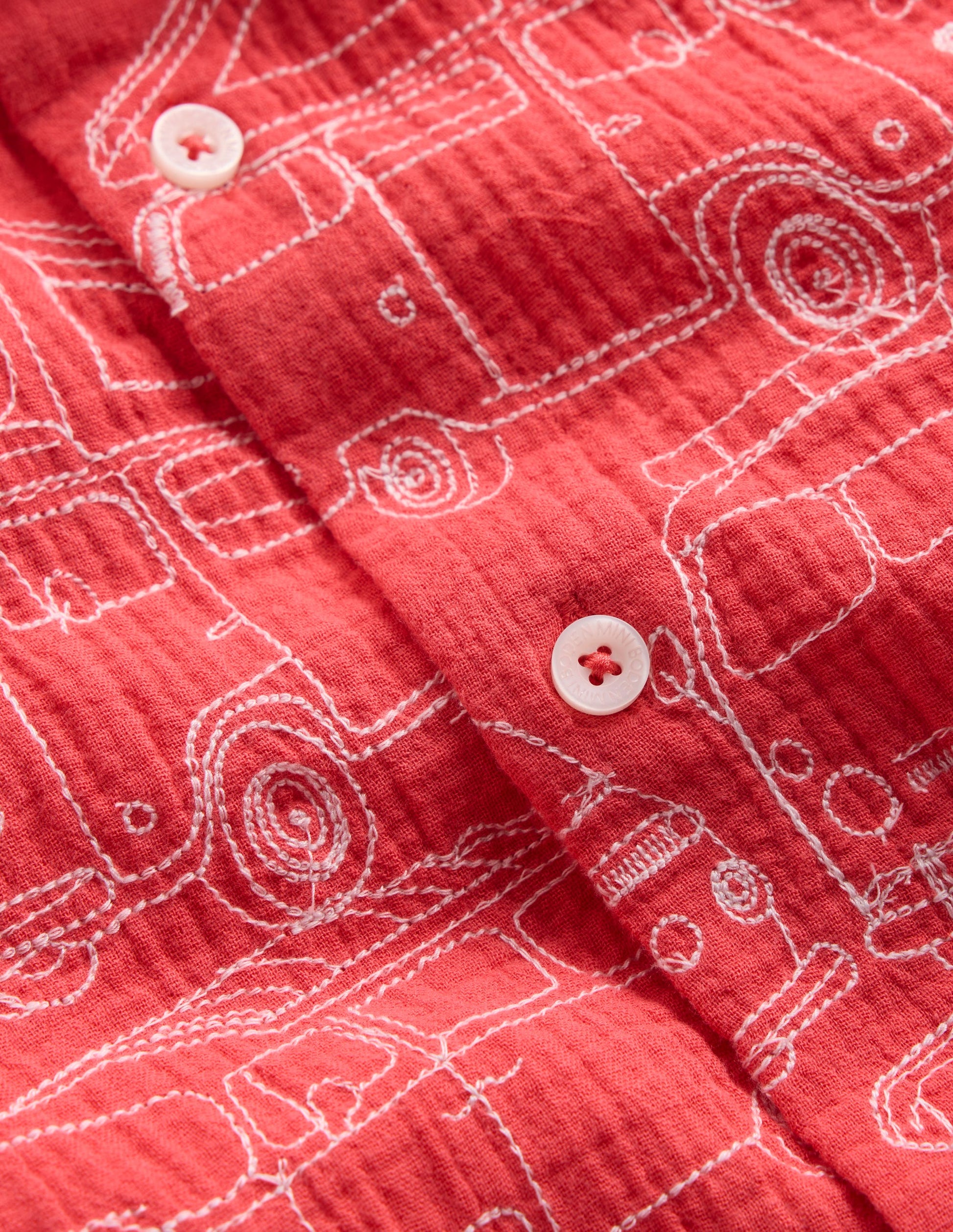Double Cloth Shirt-Cayenne Embroidery-4