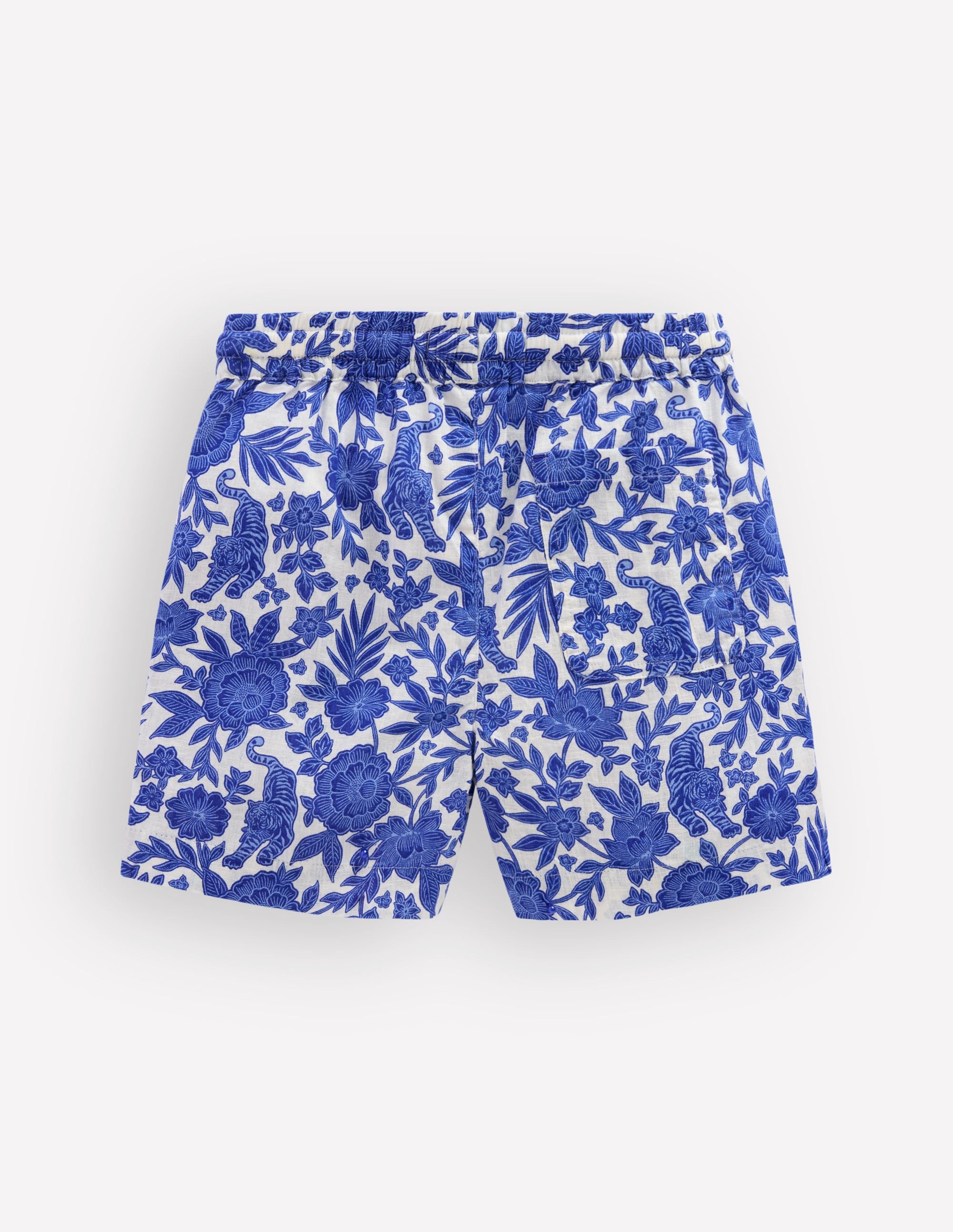 Cotton Linen Shorts-Jungle Woodblock - Image 2