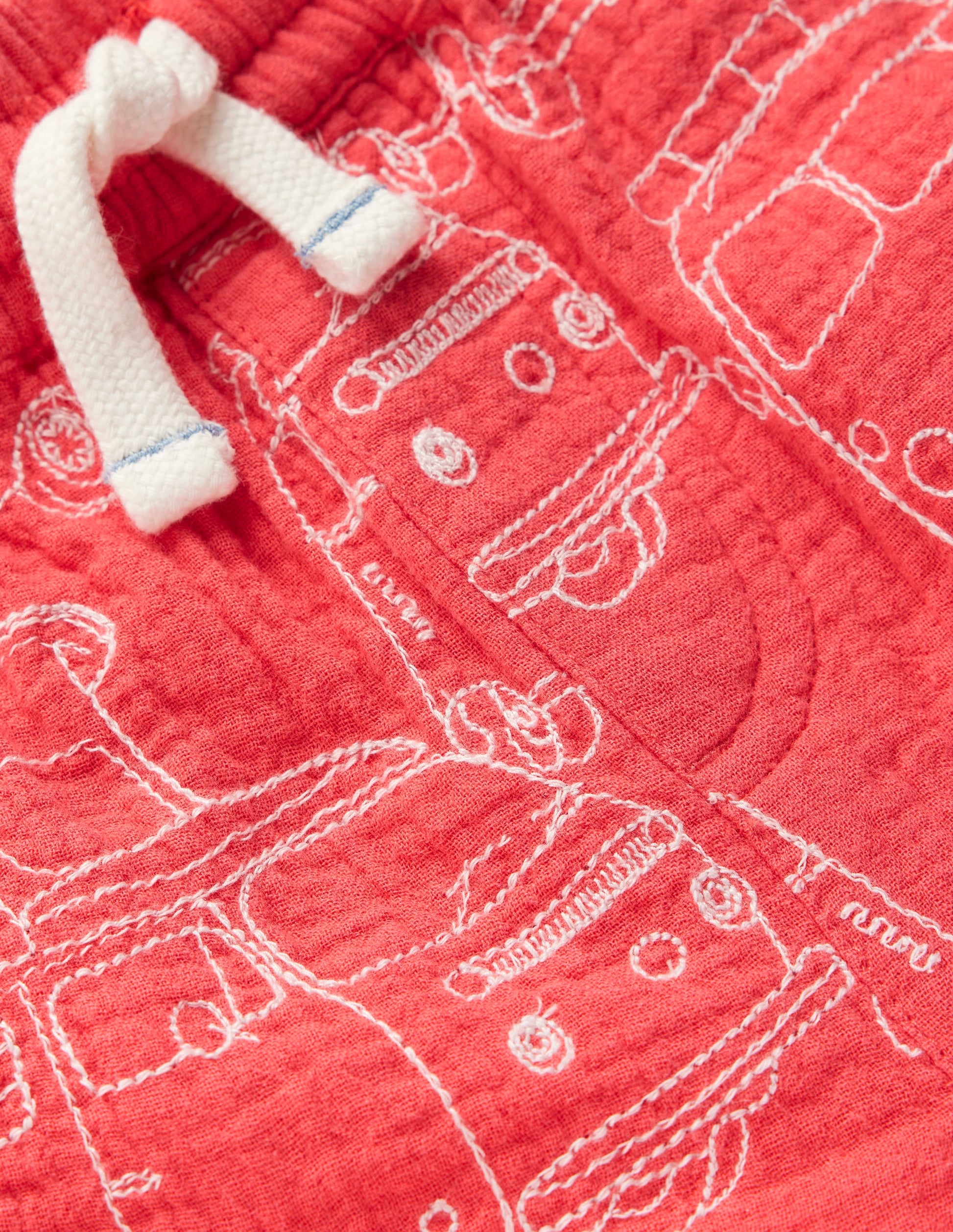 Double Cloth Shorts-Cayenne Embroidery-4