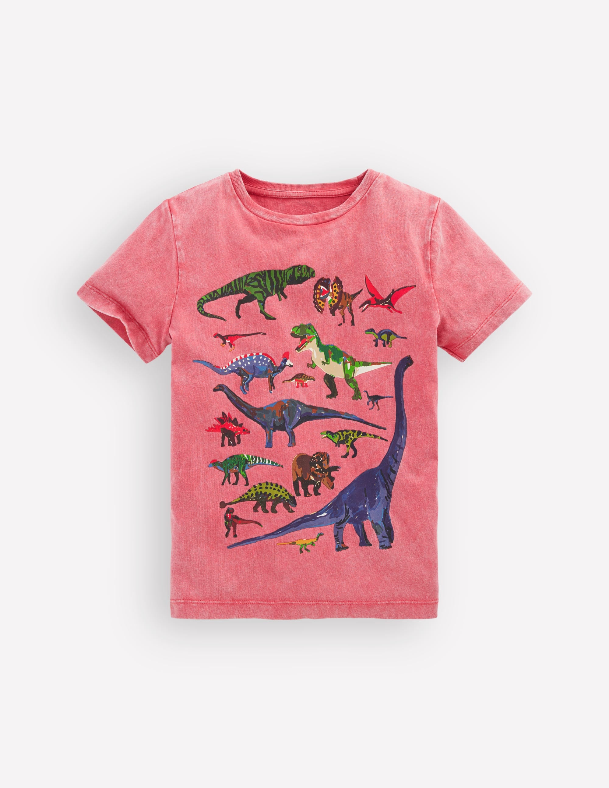 Vintage Wash Graphic T-shirt-Red Dino - Image 2