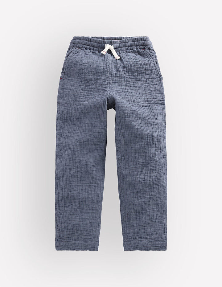 Double Cloth Summer Trouser-North Sea Blue