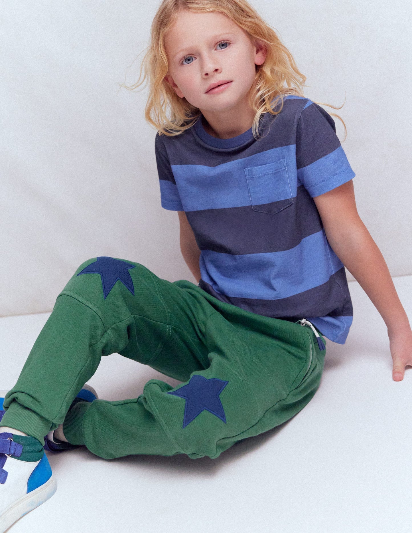 Warrior Knee Joggers-Blue Spruce Star Knee