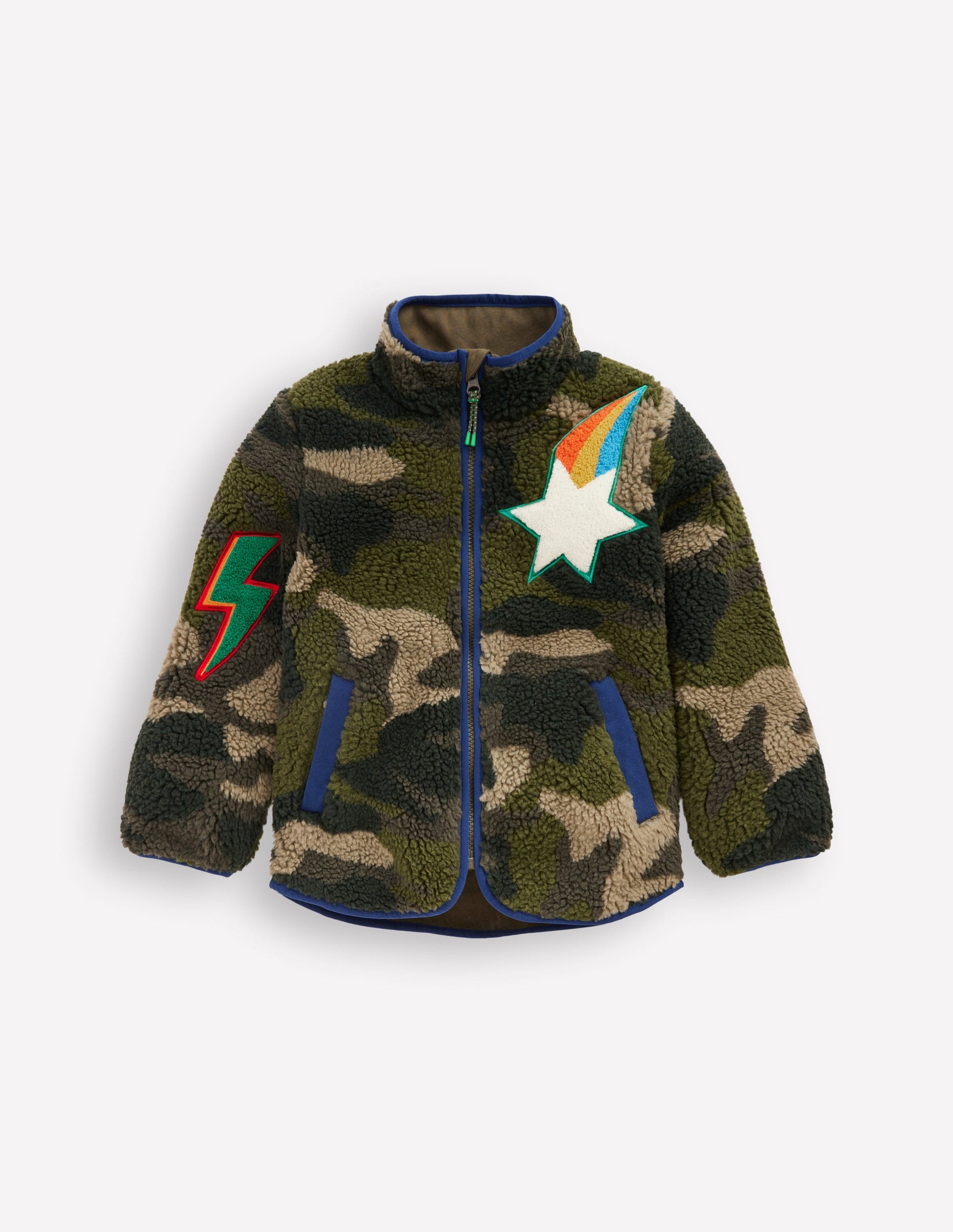 Cosy Borg Jacket-Camo Badges-4