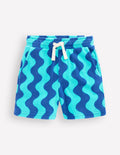 Towelling Shorts-Sapphire Blue Wave