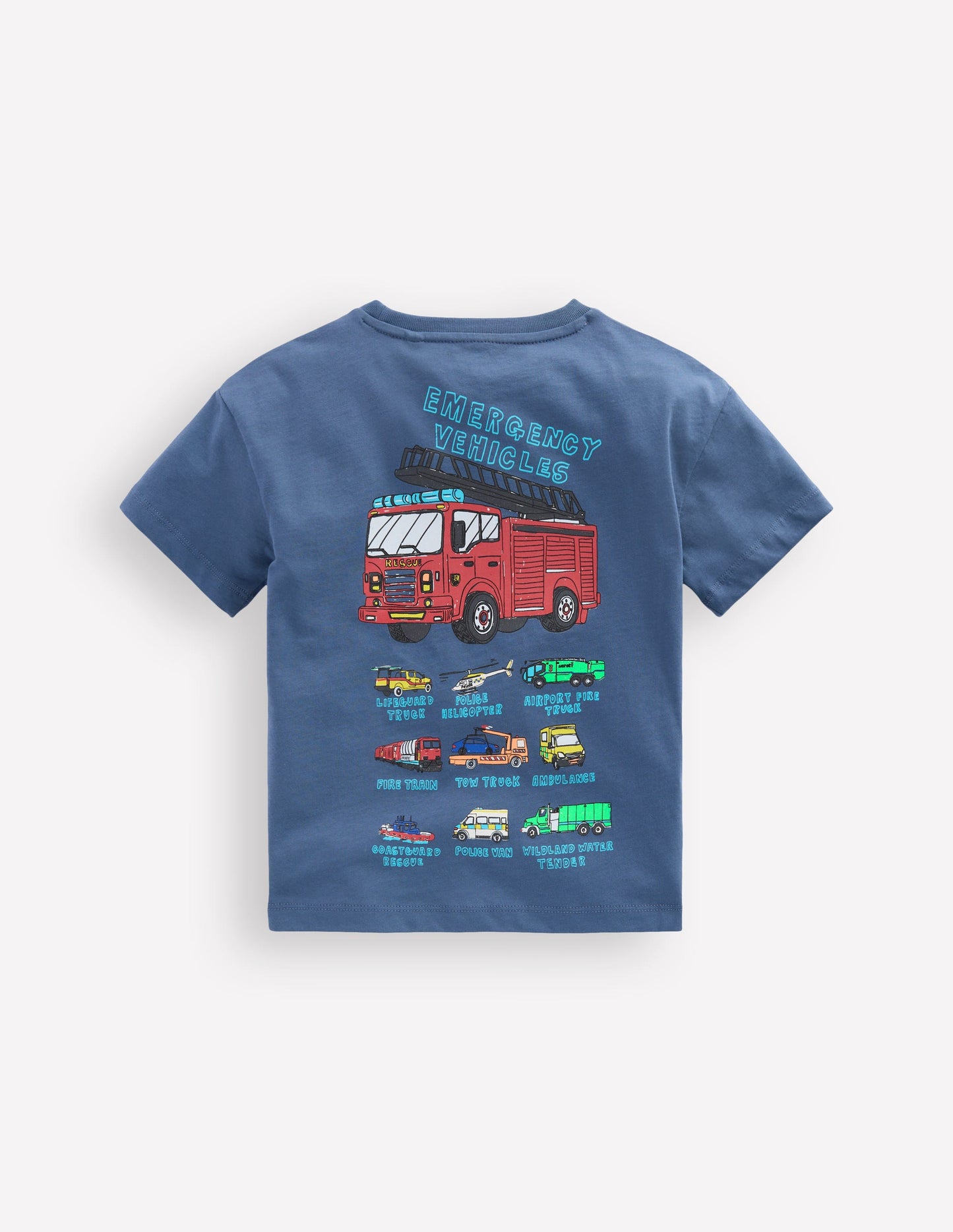 Front & Back Printed T-shirt-Vintage Indigo Truck